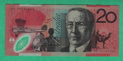 澳大利亚2010年20元 老版 塑料钞 实物图 八五品 - 澳大利亚2010年20元 老版 塑料钞 实物图 八五品