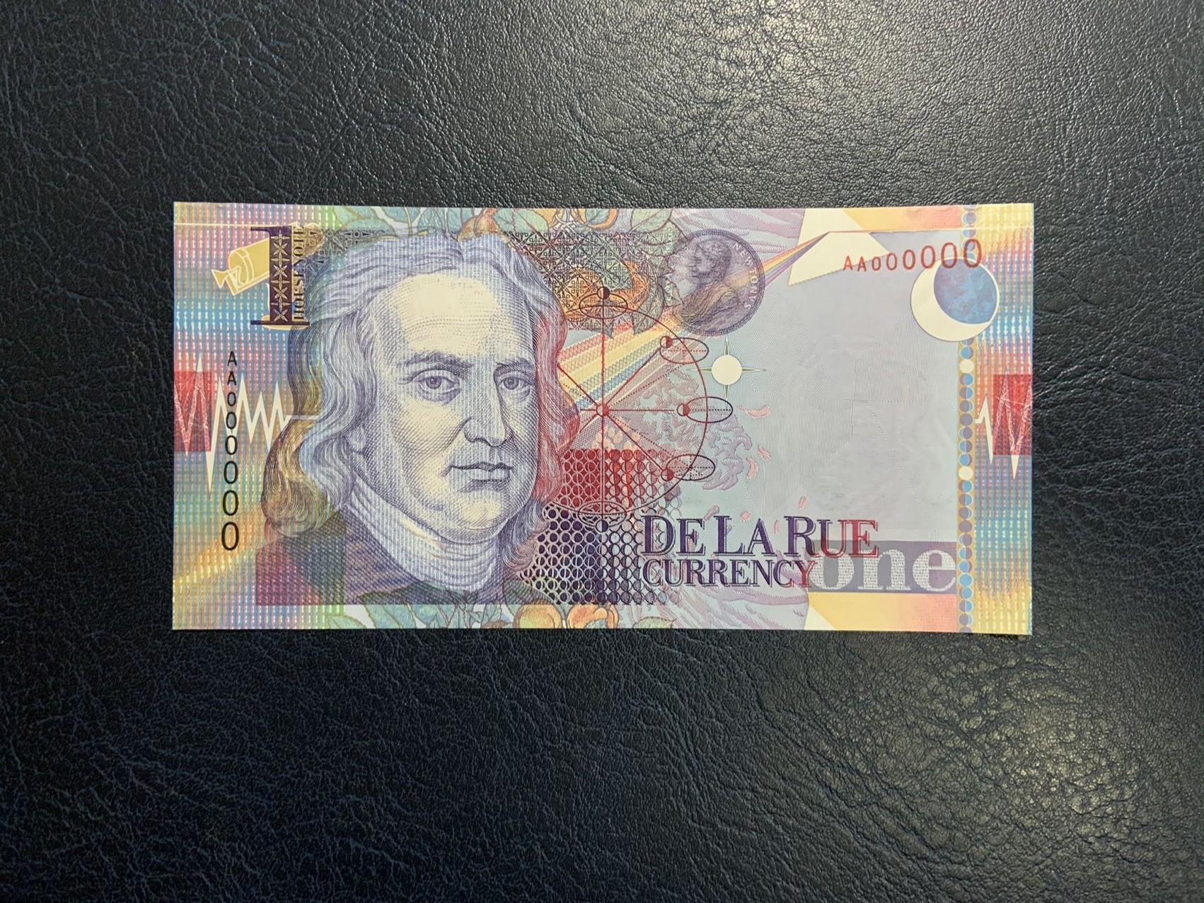 收藏联盟Quantum Auction 第313期拍卖  英国德纳罗公司1997年牛顿纪念测试钞 品相全新UNC