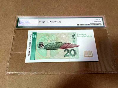 【Blue Auction】✨世界纸币精拍第409期【精】 【补号】德国 1993年20马克 PMG 66EPQ 