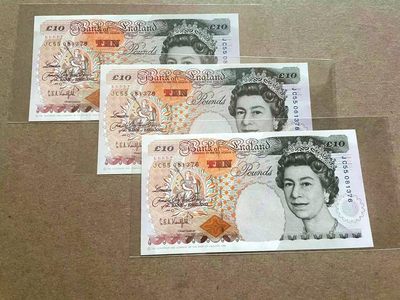 【Blue Auction】✨世界纸币精拍第409期【精】 【一组3张】英国 10镑 狄更斯 全新UNC