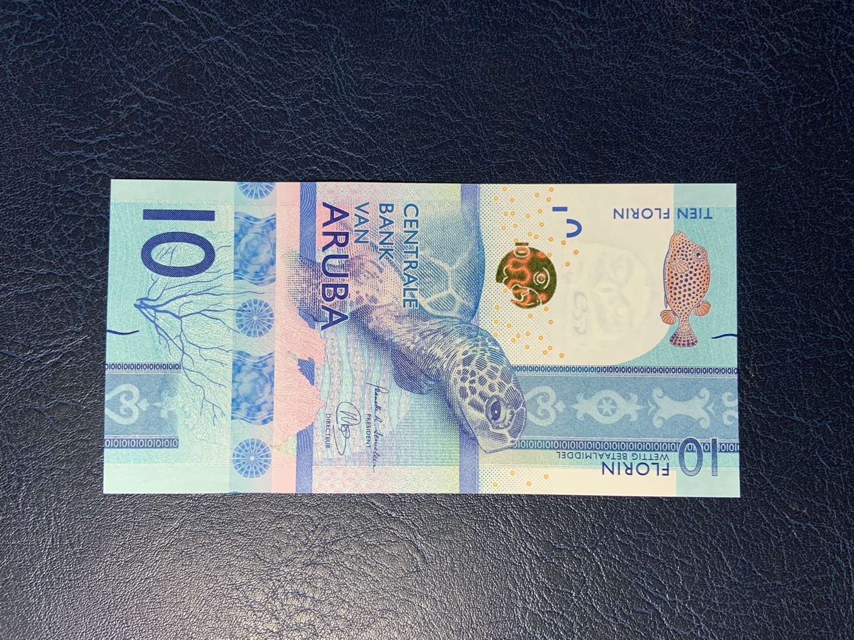 收藏联盟Quantum Auction 第313期拍卖  阿鲁巴岛2019年10弗洛林 品相全新UNC 首发A冠 号码无4