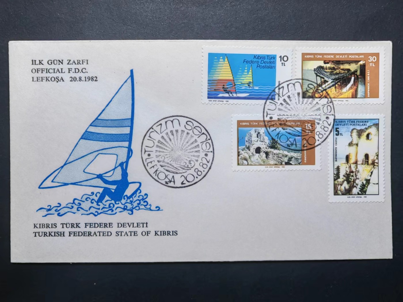 精选多國郵票品🔥⚡️🌞（拍卖场）专场 第④0️⃣场 土属塞浦路斯1982年旅游 风光 古建筑 帆船 4全