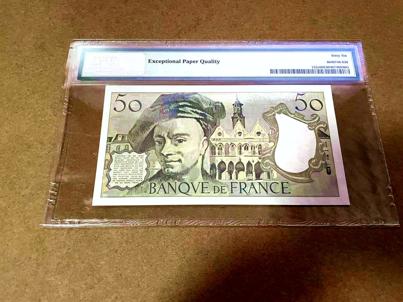 【Blue Auction】✨世界纸币精拍第409期【精】 法国 1990年50法郎 PMG66EPQ 