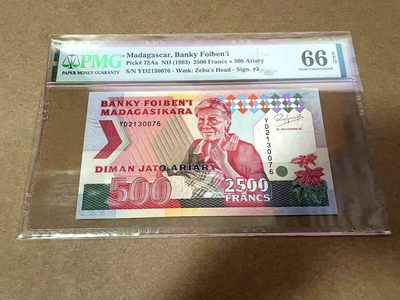 【Blue Auction】✨世界纸币精拍第409期【精】 马达加斯加 1993年2500法郎 PMG66EPQ 