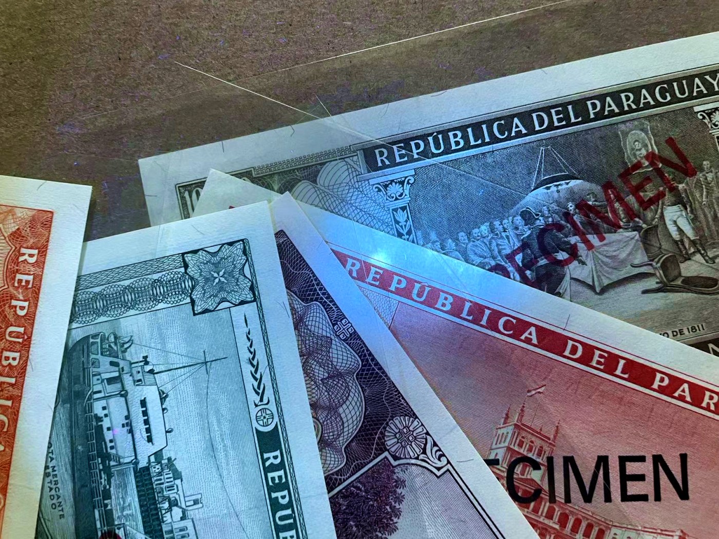 【Blue Auction】✨世界纸币精拍第409期【精】 【一组5张同号样钞】巴拉圭 100-10000瓜拉尼 UNC/UNC-