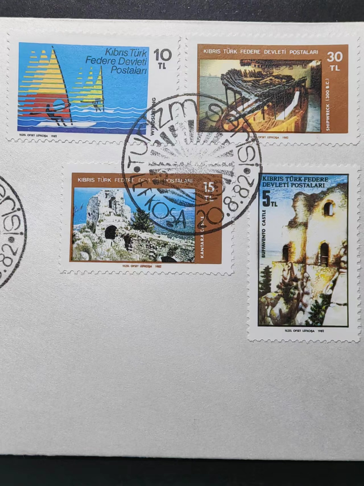 精选多國郵票品🔥⚡️🌞（拍卖场）专场 第④0️⃣场 土属塞浦路斯1982年旅游 风光 古建筑 帆船 4全