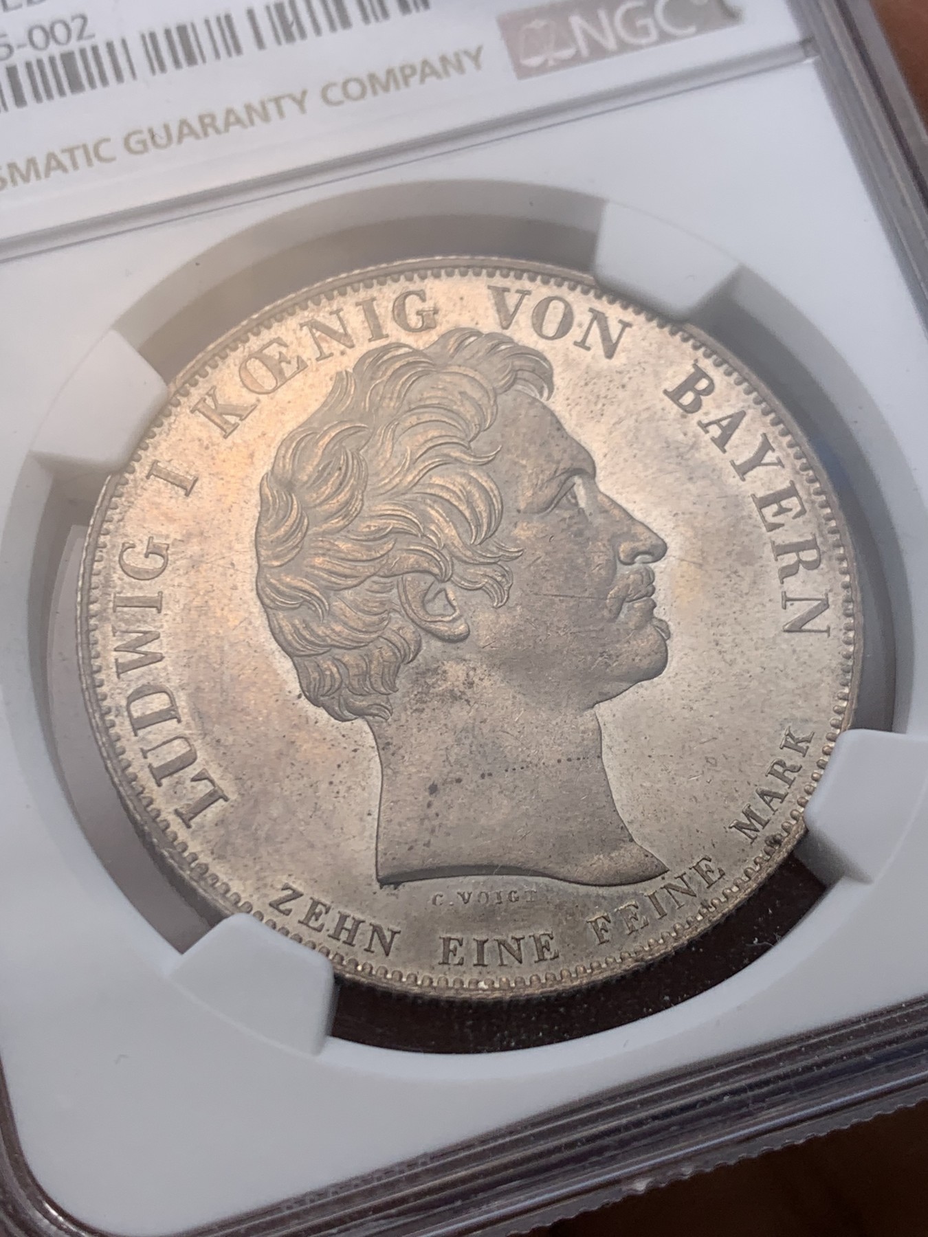 《竞宝斋》圣诞专辑  第一场  第227场 定制纪念章相赠 (全场顺丰包邮) NGC-UNCD 德国巴伐利亚 1832年巴伐利亚的奥托王子登基当了希腊国王历史泰勒大银币，著名历史泰勒品种，正反带光底板好，性价比高