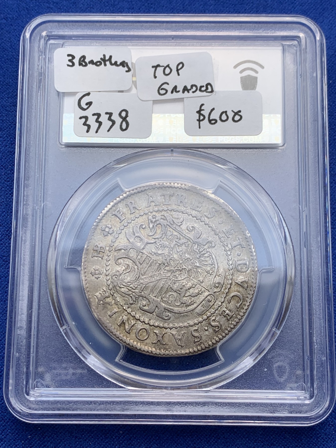 《竞宝斋》圣诞专辑  第一场  第227场 定制纪念章相赠 (全场顺丰包邮) PCGS AU55萨克森1592三兄弟半泰勒 PCGS唯一冠军
