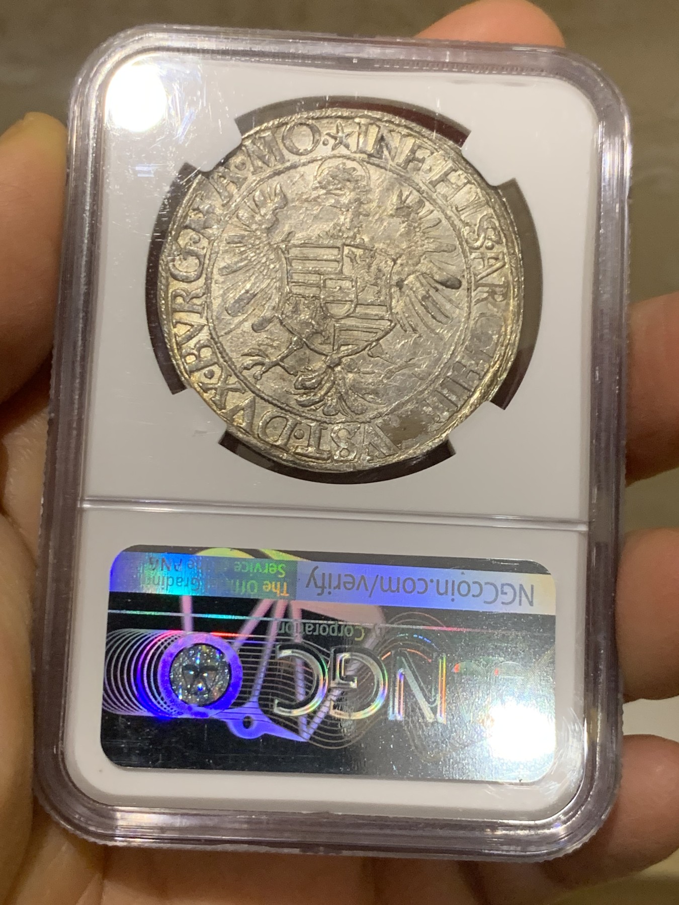 《竞宝斋》圣诞专辑  第二场  第228场 定制纪念章相赠 (全场顺丰包邮) NGC-MS63 神圣罗马帝国 1521-1564年打制 维也纳厂 斐迪南一世泰勒大银币 状态惊人