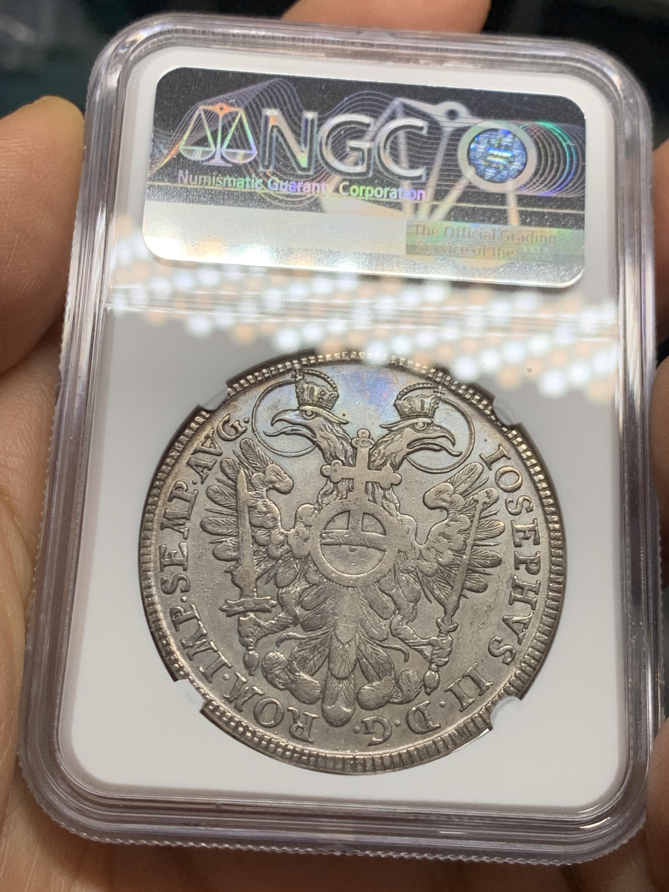 《竞宝斋》圣诞专辑  第一场  第227场 定制纪念章相赠 (全场顺丰包邮) NGC-XFD 德国纽伦堡1765年双头鹰景观泰勒 原味包浆