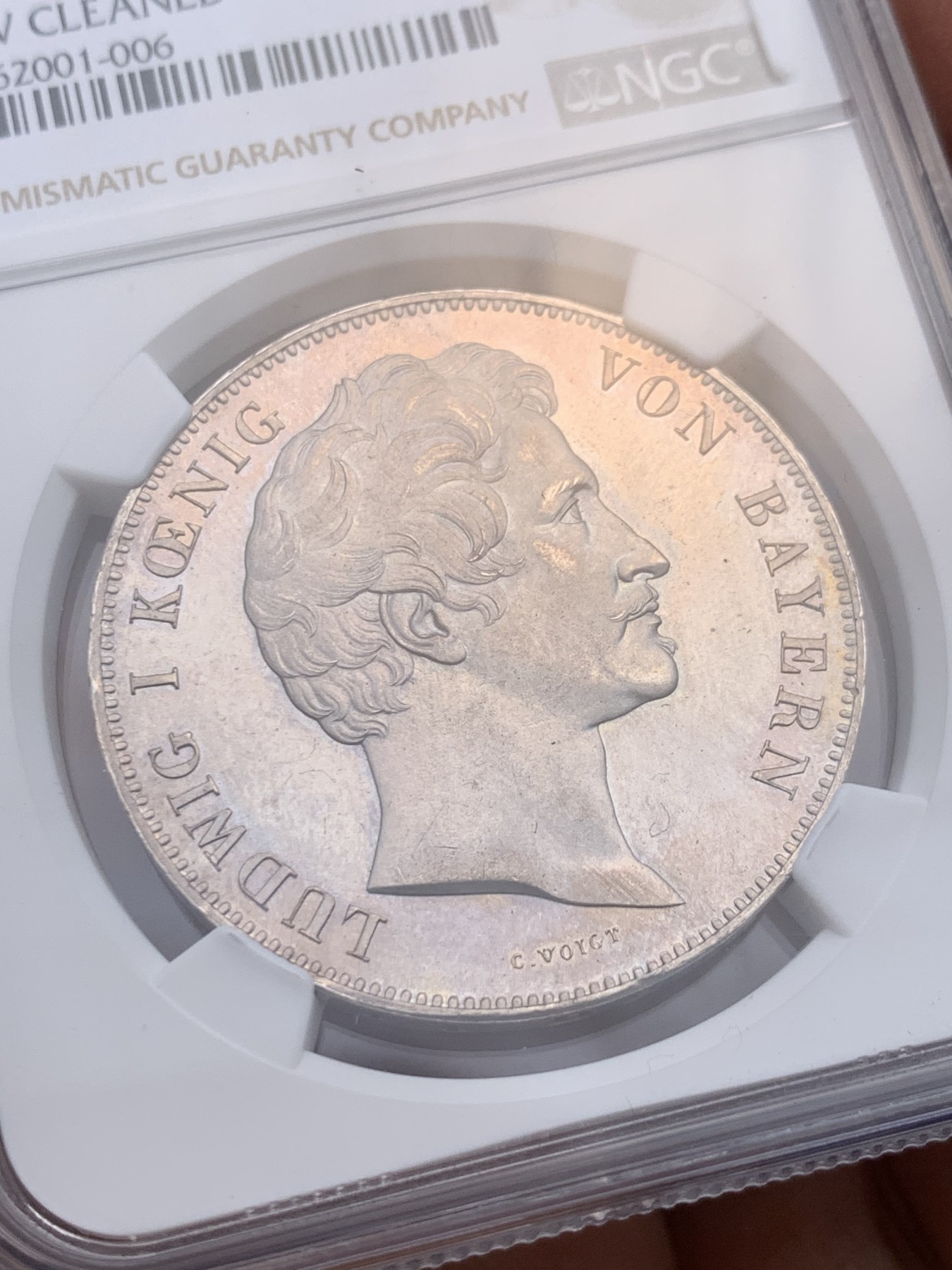 《竞宝斋》圣诞专辑  第一场  第227场 定制纪念章相赠 (全场顺丰包邮) NGC UNC 德国 1841 巴伐利亚 路德维希一世 纪念 弗里德里希·里希特 2泰勒大银币 首拍品种 性价比高