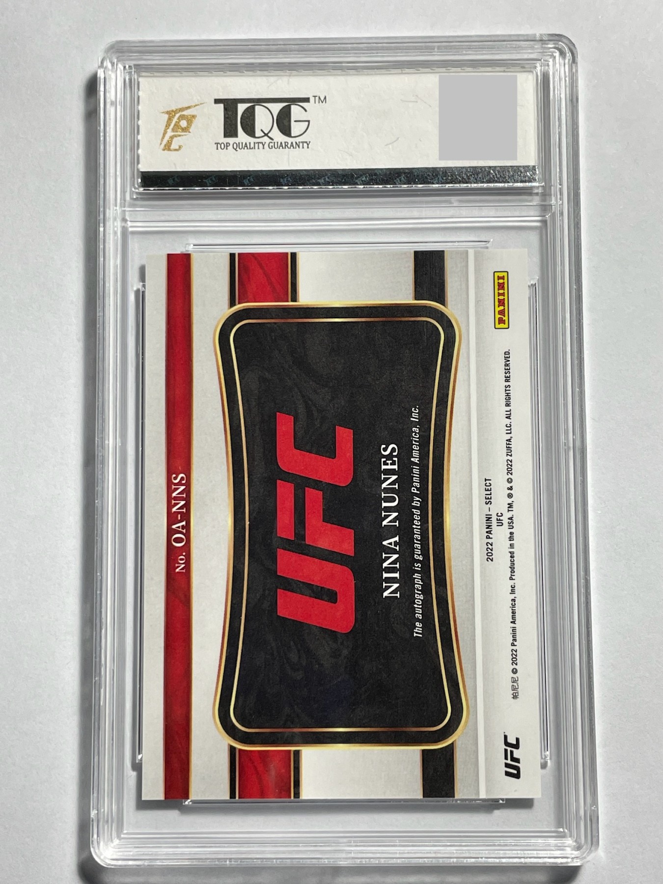 【德藏】卡牌拍卖第10期 ~喜迎2024年·荟萃场~【无每件最低收费！！！】  UFC 2022 PANINI SELECT 妮娜·努涅斯 亲签 特卡 TQG 9.5 签字10