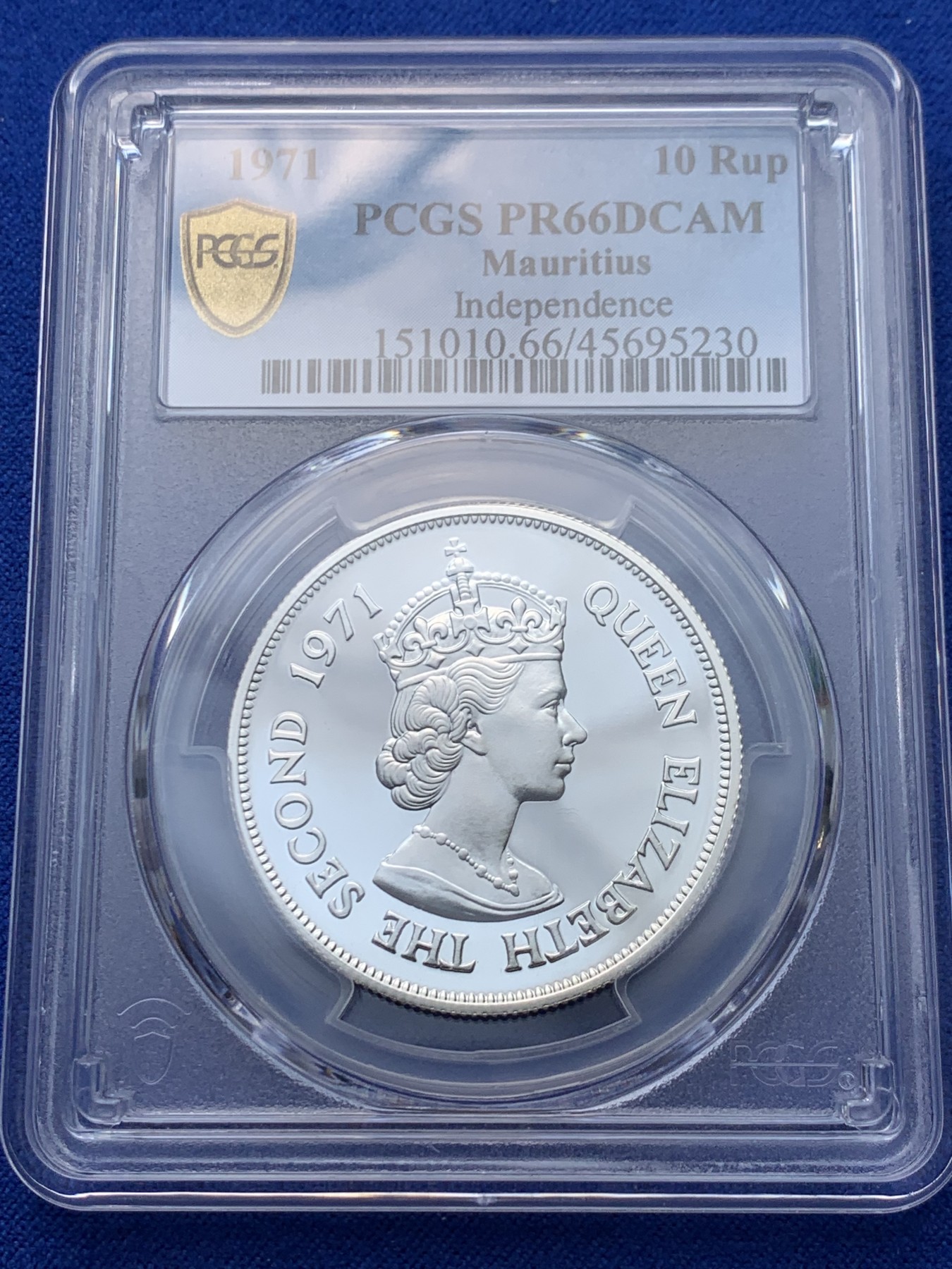 《竞宝斋》圣诞专辑  第二场  第228场 定制纪念章相赠 (全场顺丰包邮) PCGS-PR66DCAM 毛里求斯 1971年 10卢比 渡渡鸟精制银币 纪念毛里求斯独立 发行量仅750枚 PCGS广告币