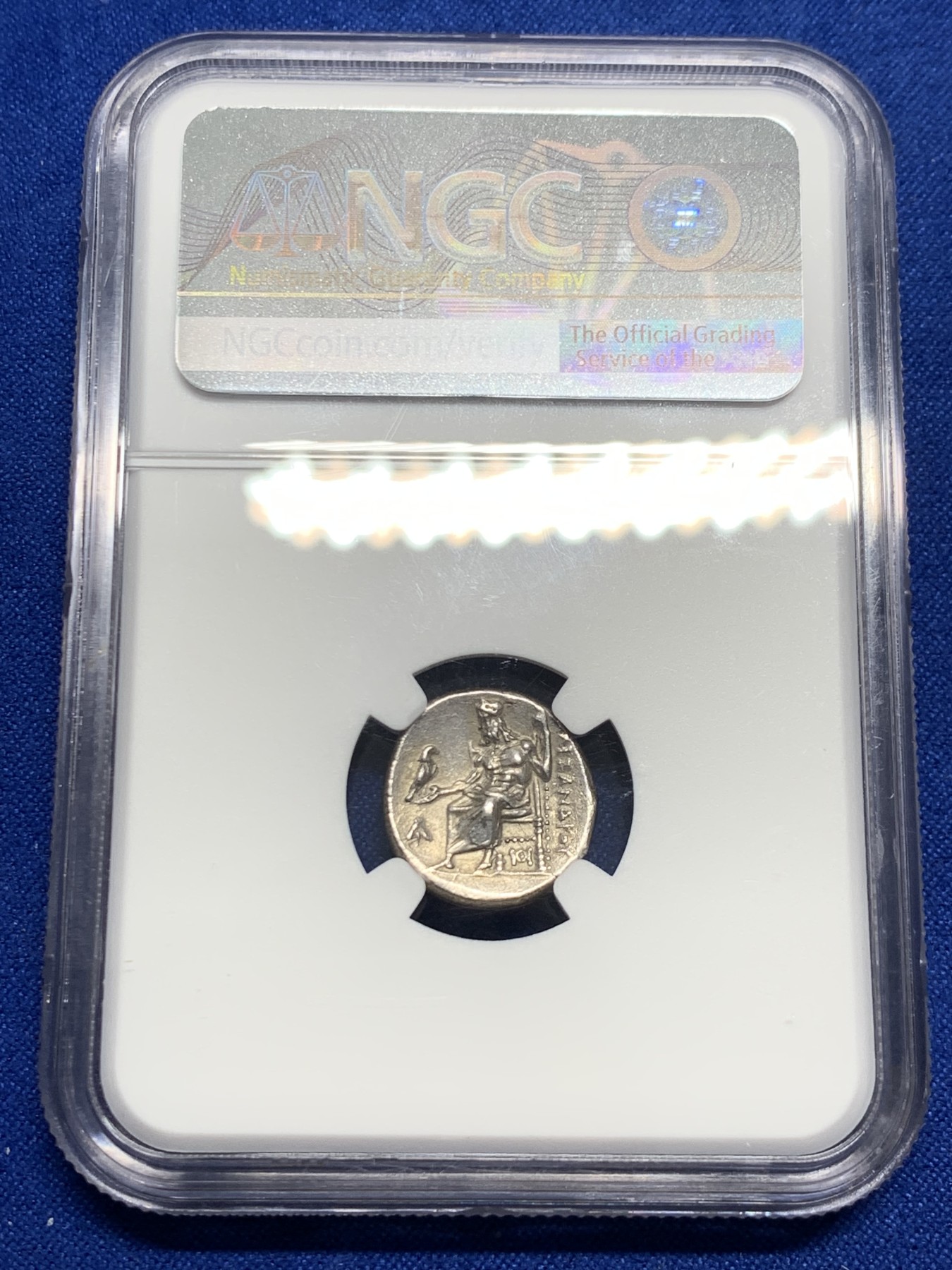 《竞宝斋》圣诞专辑  第一场  第227场 定制纪念章相赠 (全场顺丰包邮) NGC Ch-XF 5/5 5/4 古希腊 大力神 一德克拉马 银币 盒子左角小磕