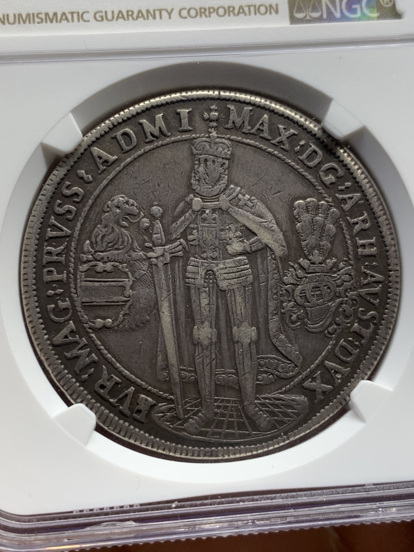 《竞宝斋》圣诞专辑  第一场  第227场 定制纪念章相赠 (全场顺丰包邮) NGC XF TOOLED 德国1603年条顿骑士团1泰勒银币 非常少见的品种