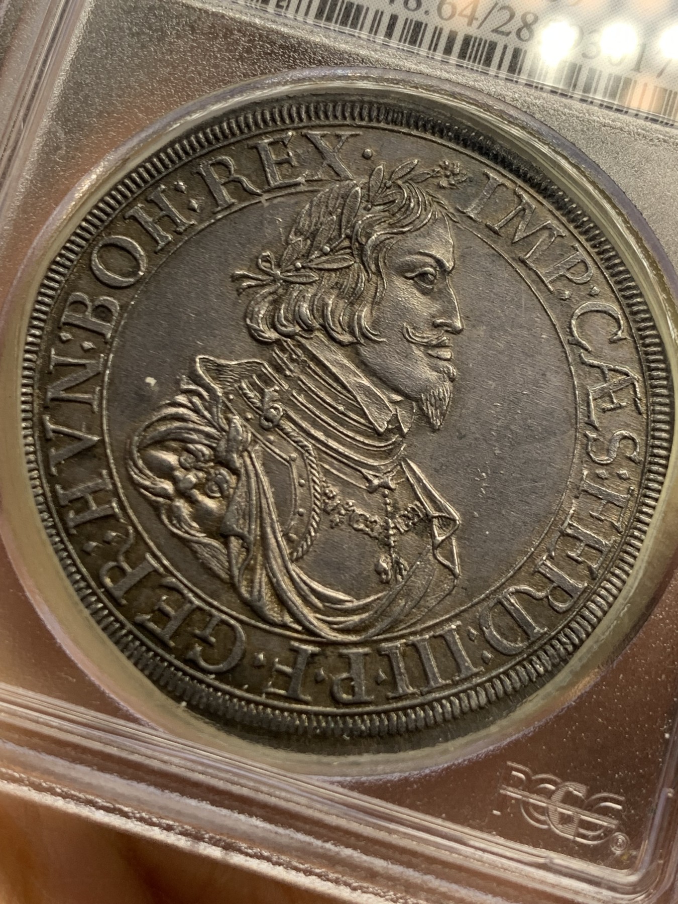 《竞宝斋》圣诞专辑  第二场  第228场 定制纪念章相赠 (全场顺丰包邮) 推荐！PCGS MS64 神圣罗马帝国 1641 奥格斯堡大泰勒，双面包浆均匀 近乎完美的状态 将近400年的岁月 类似的包浆币21年拍了5760美元