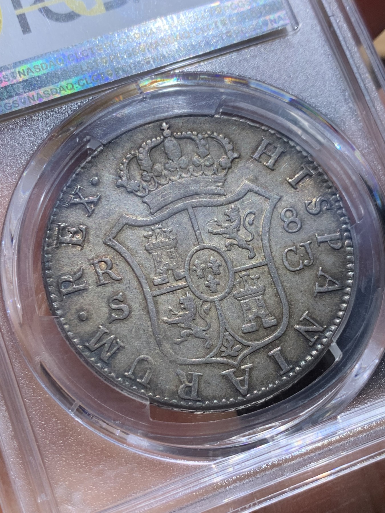 《竞宝斋》圣诞专辑  第一场  第227场 定制纪念章相赠 (全场顺丰包邮) PCGS AU53 西班牙1816本土8R大银币 稀少厂塞戈维亚唯一冠军分 版别和厂别都是最为稀少的 HA没有拍过这个版别