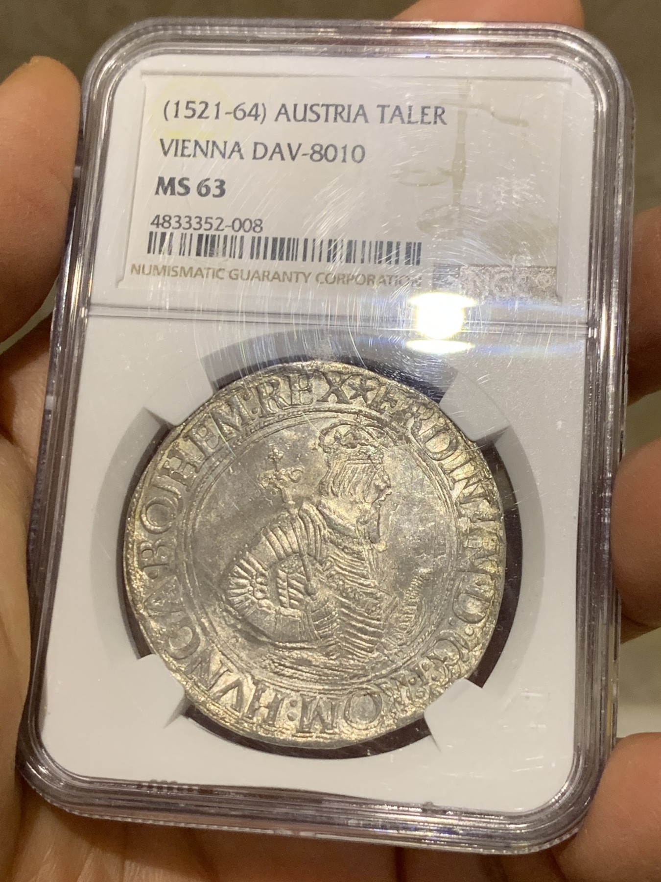 《竞宝斋》圣诞专辑  第二场  第228场 定制纪念章相赠 (全场顺丰包邮) NGC-MS63 神圣罗马帝国 1521-1564年打制 维也纳厂 斐迪南一世泰勒大银币 状态惊人