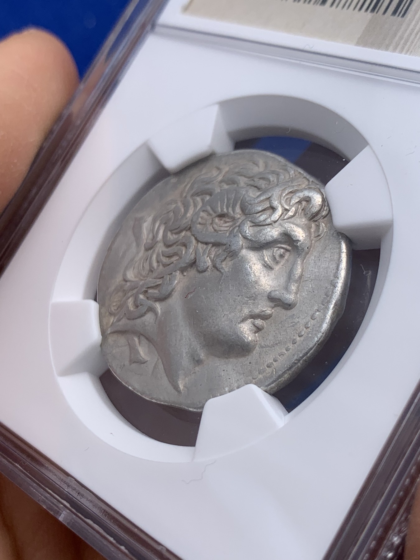 《竞宝斋》圣诞专辑  第一场  第227场 定制纪念章相赠 (全场顺丰包邮) NGC-XF 古希腊 公羊角亚历山大大帝 四德银币 打制满分，雕模艺术性好，眼睛囧囧有神，发丝飘逸，观赏性极佳！利马西科斯时期有名的造币厂