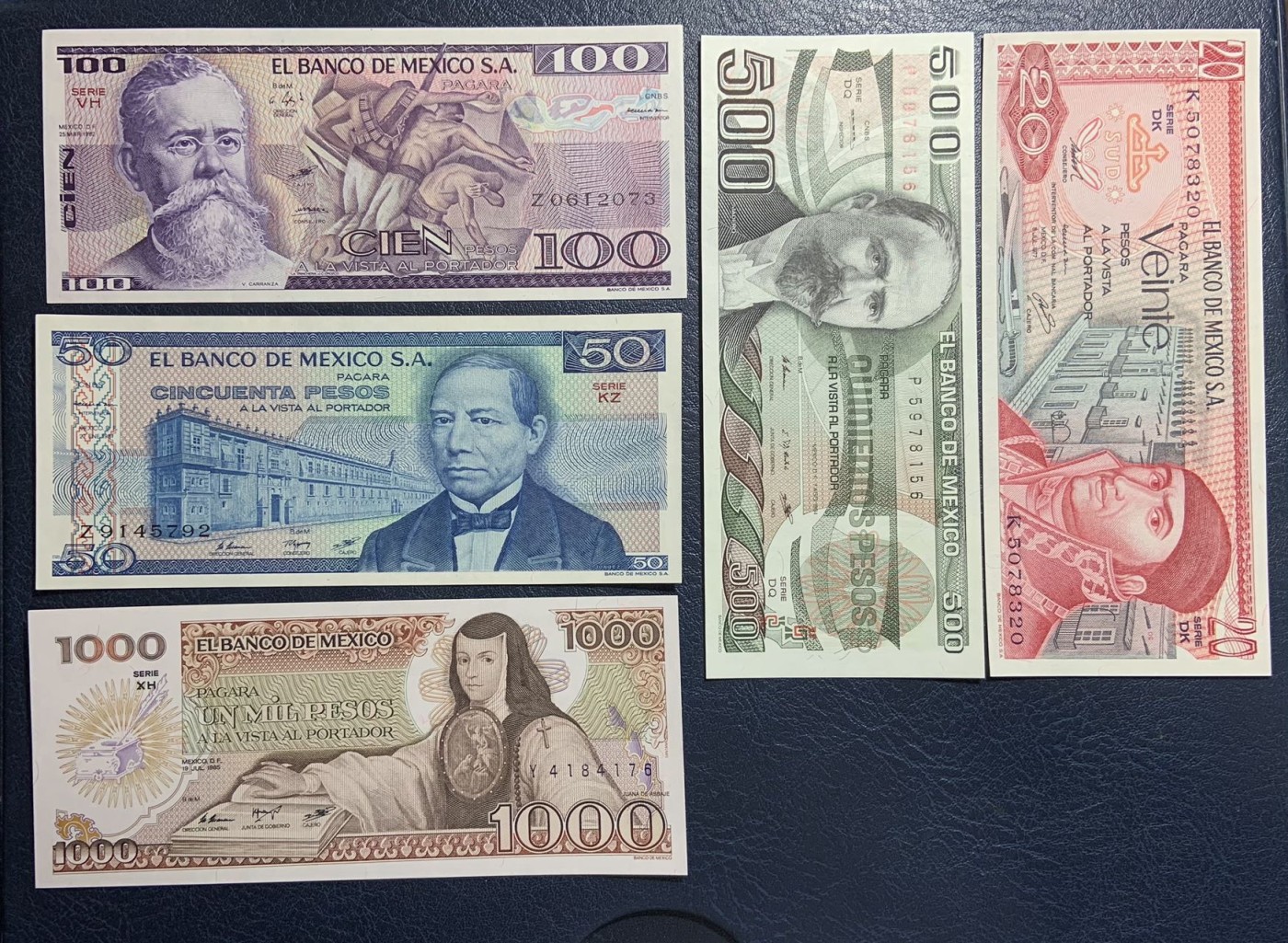 收藏联盟Quantum Auction 第313期拍卖  墨西哥1970-85年10到1000比索和2006年20比索 品相UNC