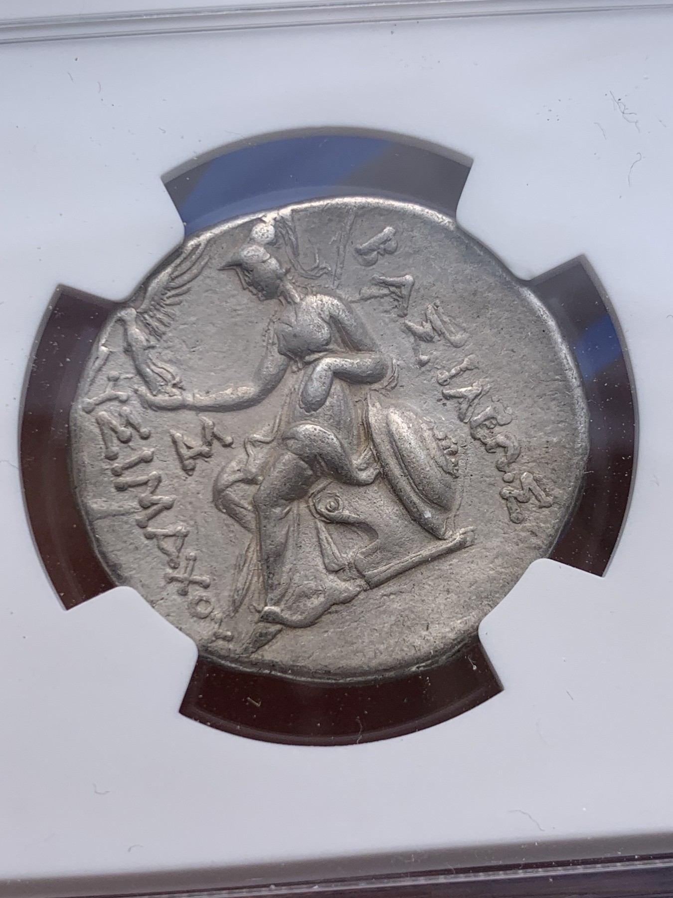 《竞宝斋》圣诞专辑  第一场  第227场 定制纪念章相赠 (全场顺丰包邮) NGC-XF 古希腊 公羊角亚历山大大帝 四德银币 打制满分，雕模艺术性好，眼睛囧囧有神，发丝飘逸，观赏性极佳！利马西科斯时期有名的造币厂