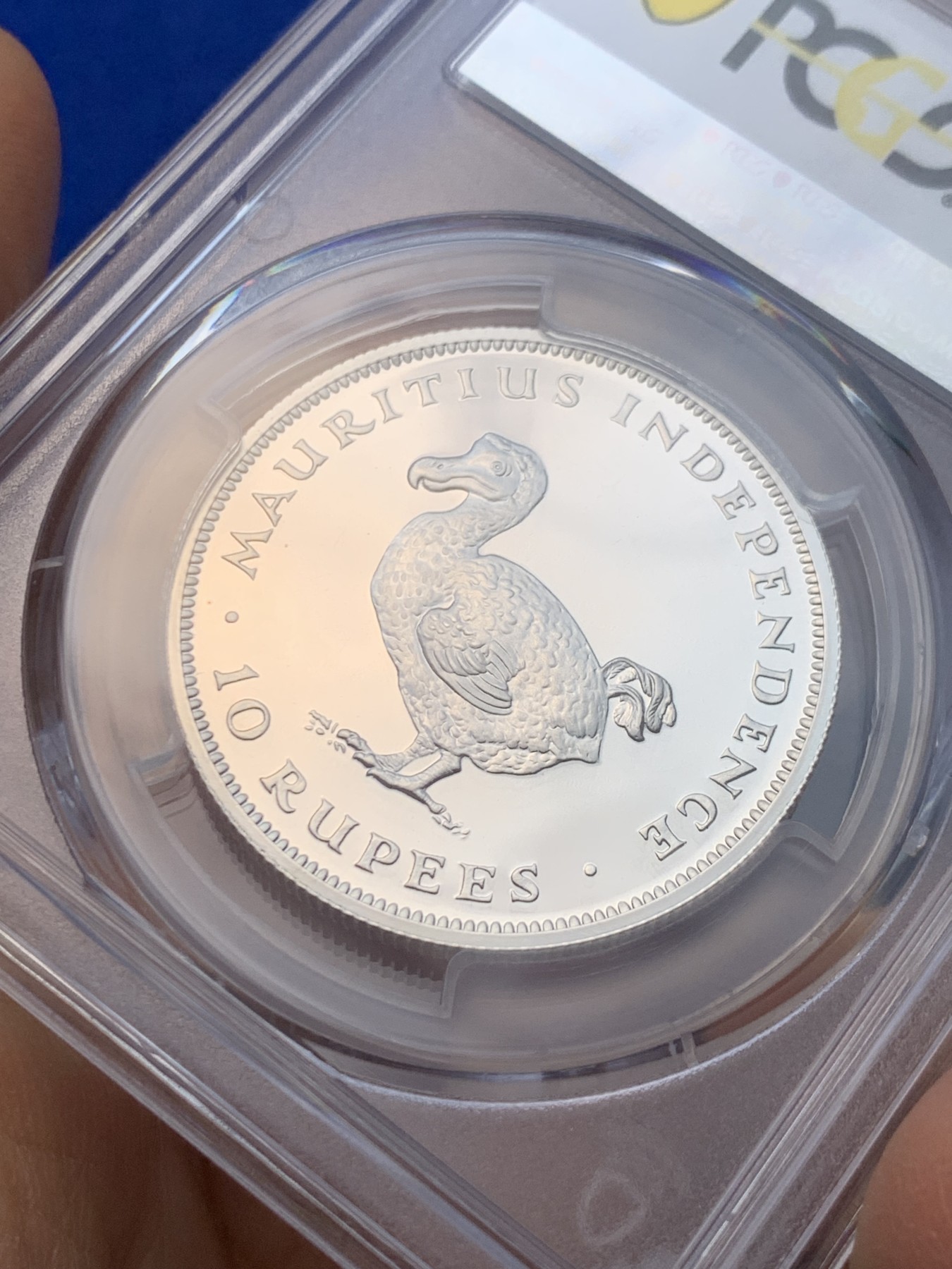 《竞宝斋》圣诞专辑  第二场  第228场 定制纪念章相赠 (全场顺丰包邮) PCGS-PR66DCAM 毛里求斯 1971年 10卢比 渡渡鸟精制银币 纪念毛里求斯独立 发行量仅750枚 PCGS广告币