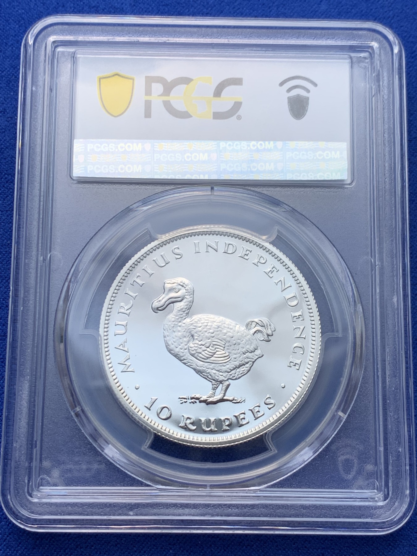 《竞宝斋》圣诞专辑  第二场  第228场 定制纪念章相赠 (全场顺丰包邮) PCGS-PR66DCAM 毛里求斯 1971年 10卢比 渡渡鸟精制银币 纪念毛里求斯独立 发行量仅750枚 PCGS广告币