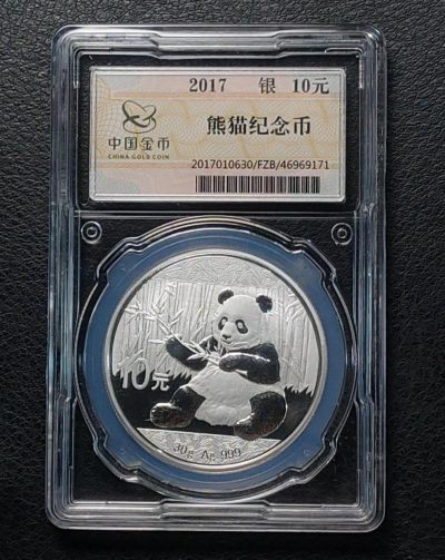 中外银币章专场 - 2017年熊猫纪念银币10元