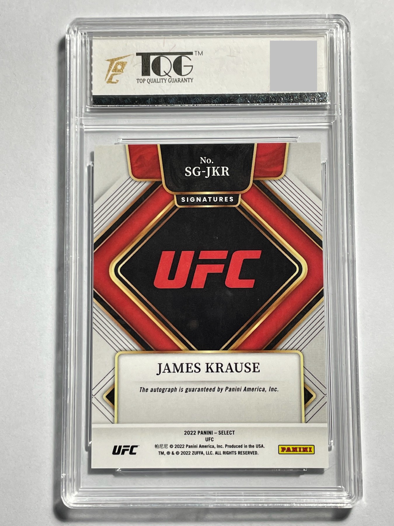 【德藏】卡牌拍卖第10期 ~喜迎2024年·荟萃场~【无每件最低收费！！！】  UFC 2022 PANINI SELECT 詹姆斯·克劳斯 亲签 特卡 TQG 9.5 签字10
