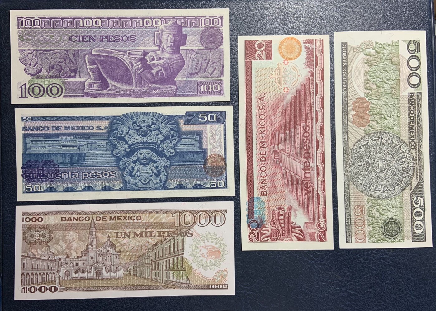 收藏联盟Quantum Auction 第313期拍卖  墨西哥1970-85年10到1000比索和2006年20比索 品相UNC