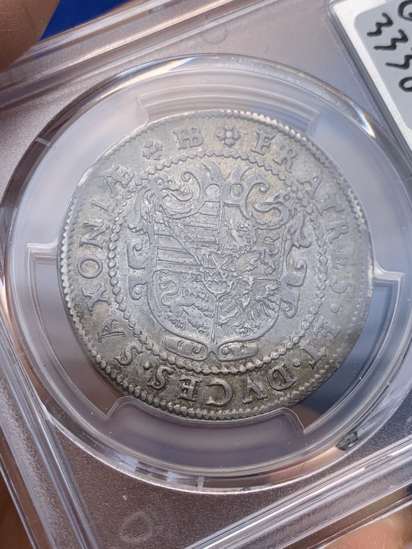 《竞宝斋》圣诞专辑  第一场  第227场 定制纪念章相赠 (全场顺丰包邮) PCGS AU55萨克森1592三兄弟半泰勒 PCGS唯一冠军