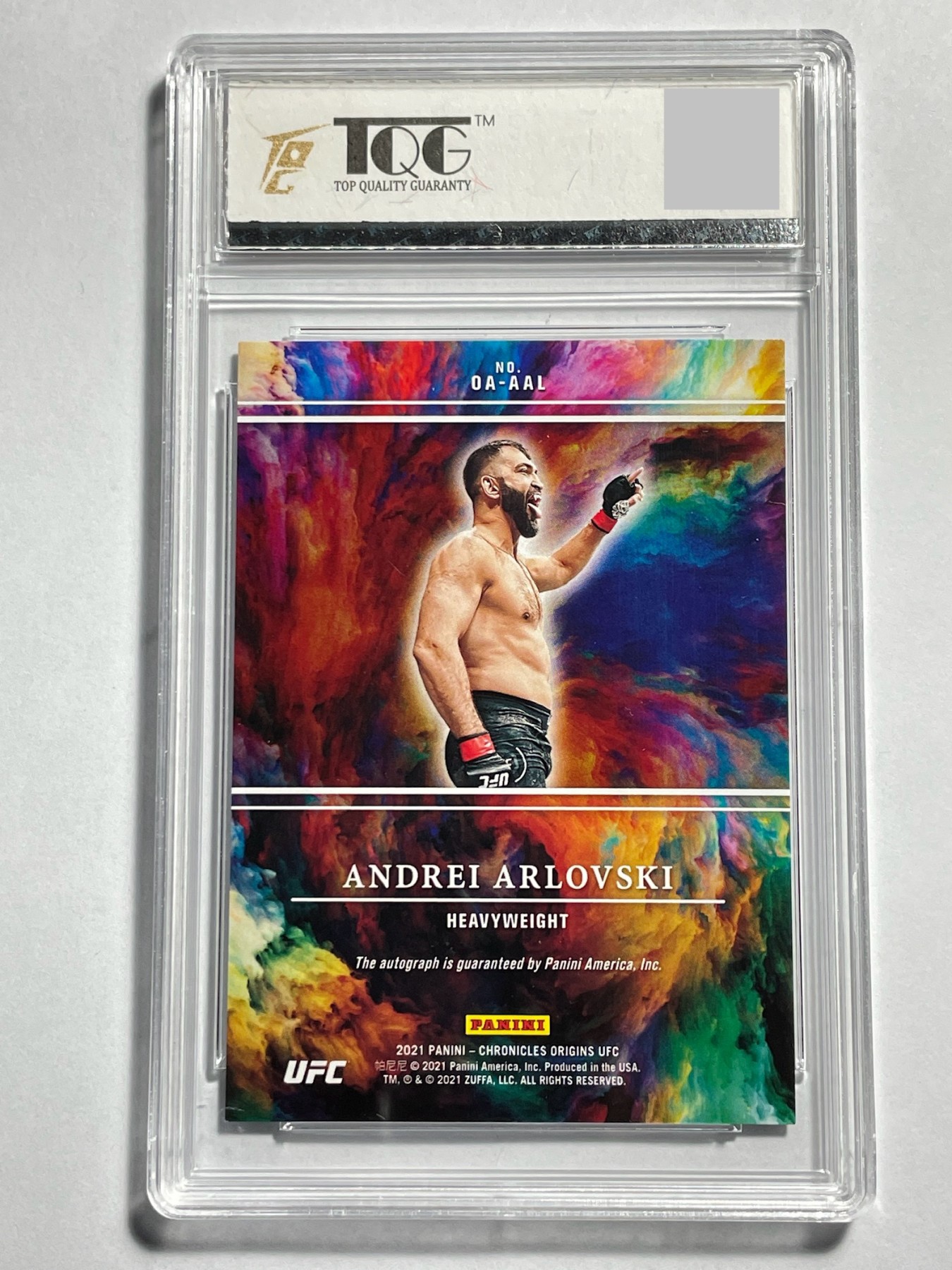 【德藏】卡牌拍卖第10期 ~喜迎2024年·荟萃场~【无每件最低收费！！！】  UFC 2021 PANINI 编年史 起源 安德烈-阿尔洛夫斯基 亲签 特卡 TQG 9.5 面10 签字10
