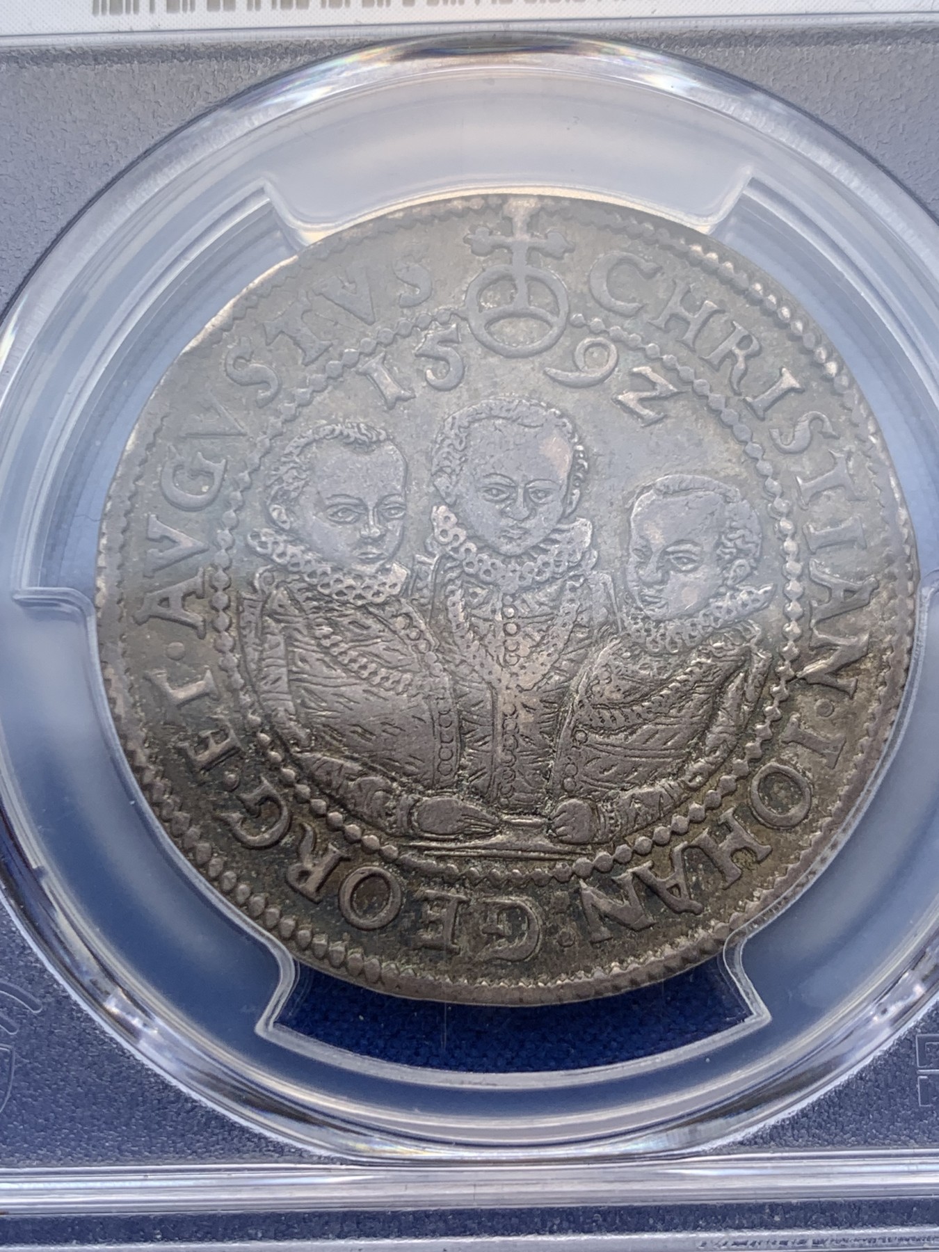 《竞宝斋》圣诞专辑  第一场  第227场 定制纪念章相赠 (全场顺丰包邮) PCGS AU55萨克森1592三兄弟半泰勒 PCGS唯一冠军