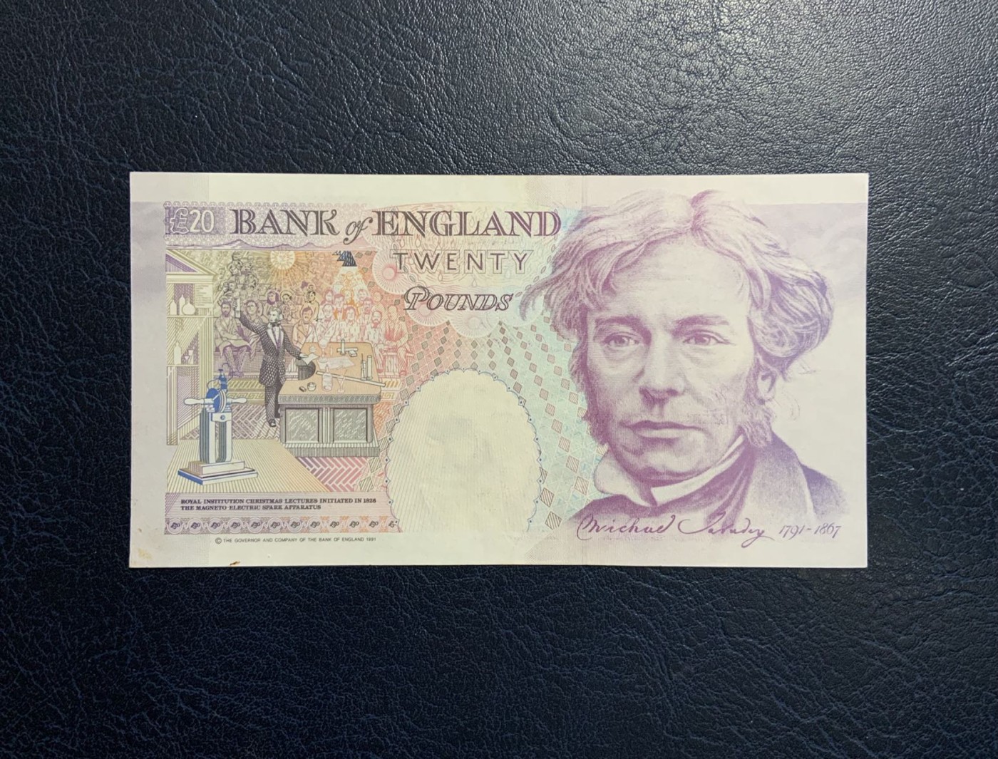收藏联盟Quantum Auction 第313期拍卖  英国1991年版20镑 品相UNC- 物理学家法拉第