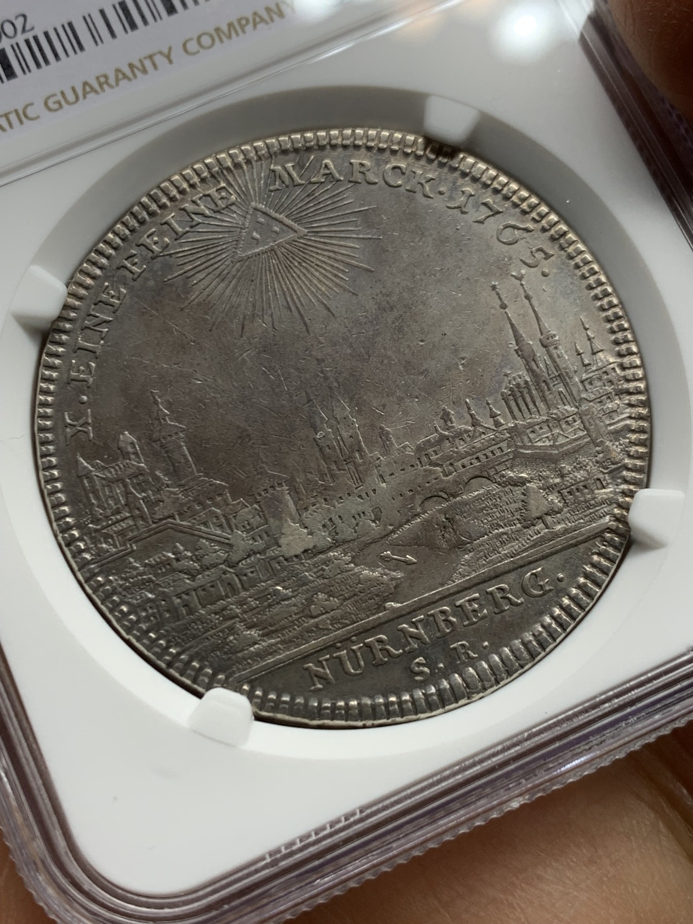 《竞宝斋》圣诞专辑  第一场  第227场 定制纪念章相赠 (全场顺丰包邮) NGC-XFD 德国纽伦堡1765年双头鹰景观泰勒 原味包浆