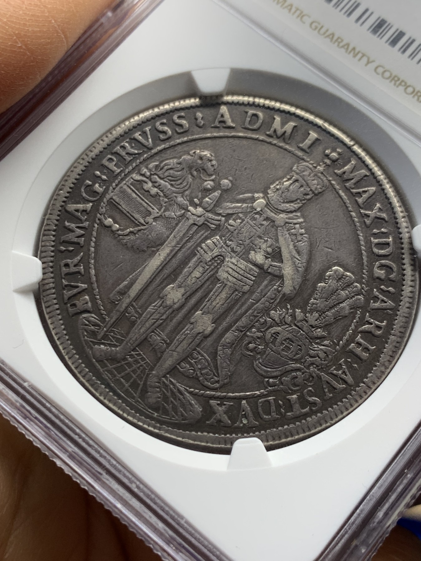 《竞宝斋》圣诞专辑  第一场  第227场 定制纪念章相赠 (全场顺丰包邮) NGC XF TOOLED 德国1603年条顿骑士团1泰勒银币 非常少见的品种