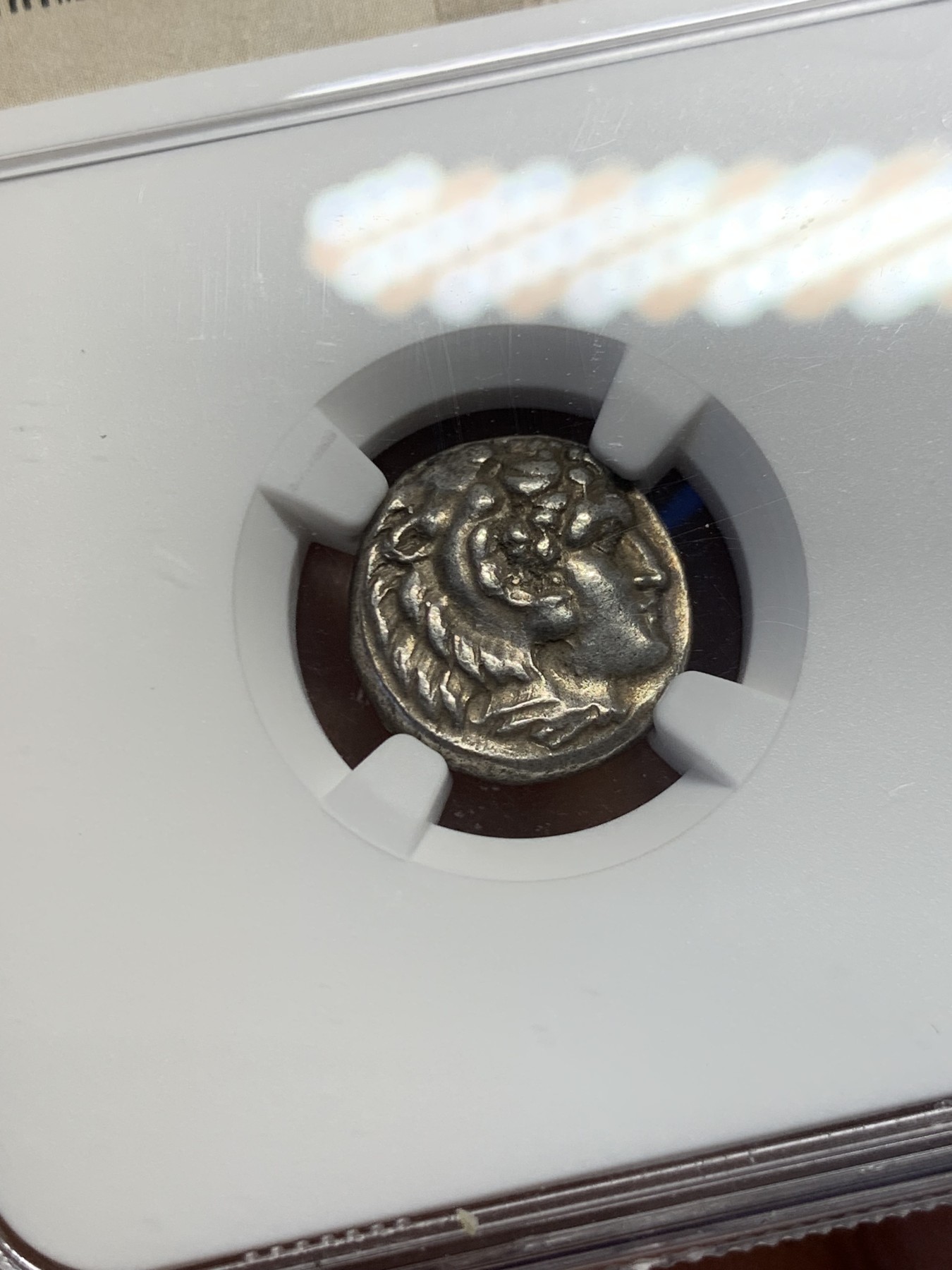 《竞宝斋》圣诞专辑  第一场  第227场 定制纪念章相赠 (全场顺丰包邮) NGC Ch-XF 5/5 5/4 古希腊 大力神 一德克拉马 银币 盒子左角小磕