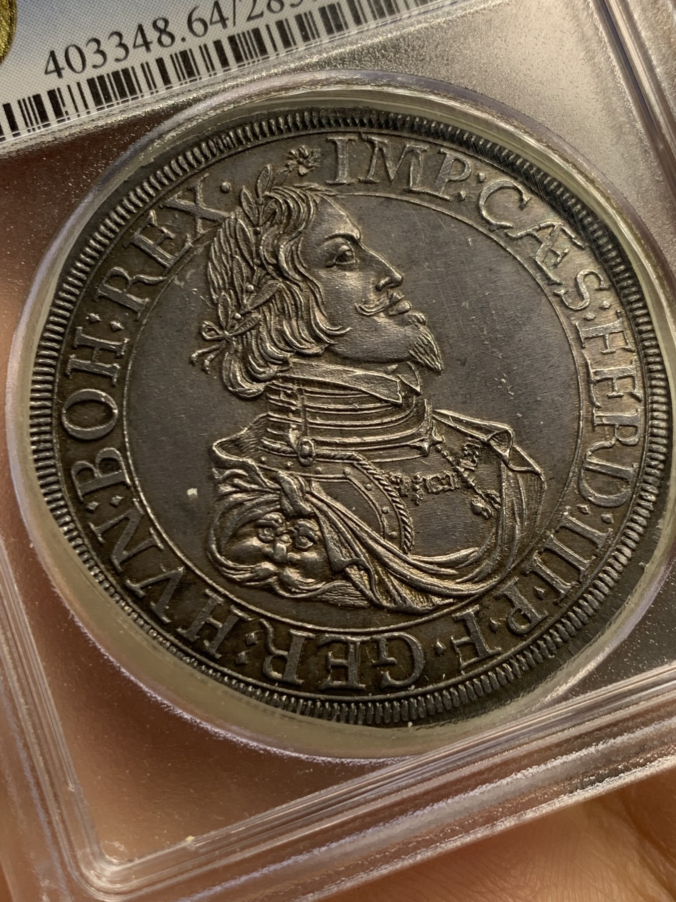 《竞宝斋》圣诞专辑  第二场  第228场 定制纪念章相赠 (全场顺丰包邮) 推荐！PCGS MS64 神圣罗马帝国 1641 奥格斯堡大泰勒，双面包浆均匀 近乎完美的状态 将近400年的岁月 类似的包浆币21年拍了5760美元