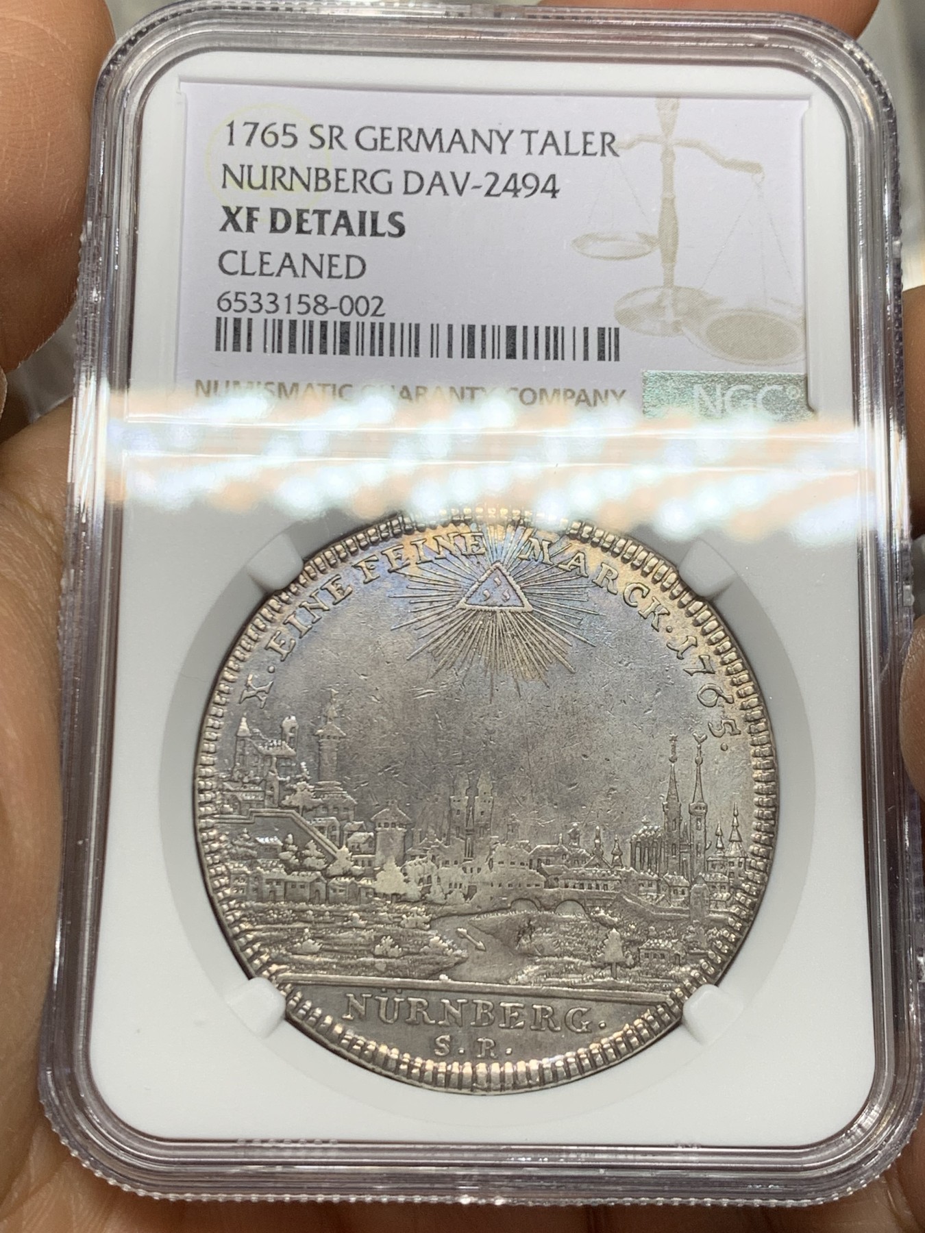 《竞宝斋》圣诞专辑  第一场  第227场 定制纪念章相赠 (全场顺丰包邮) NGC-XFD 德国纽伦堡1765年双头鹰景观泰勒 原味包浆