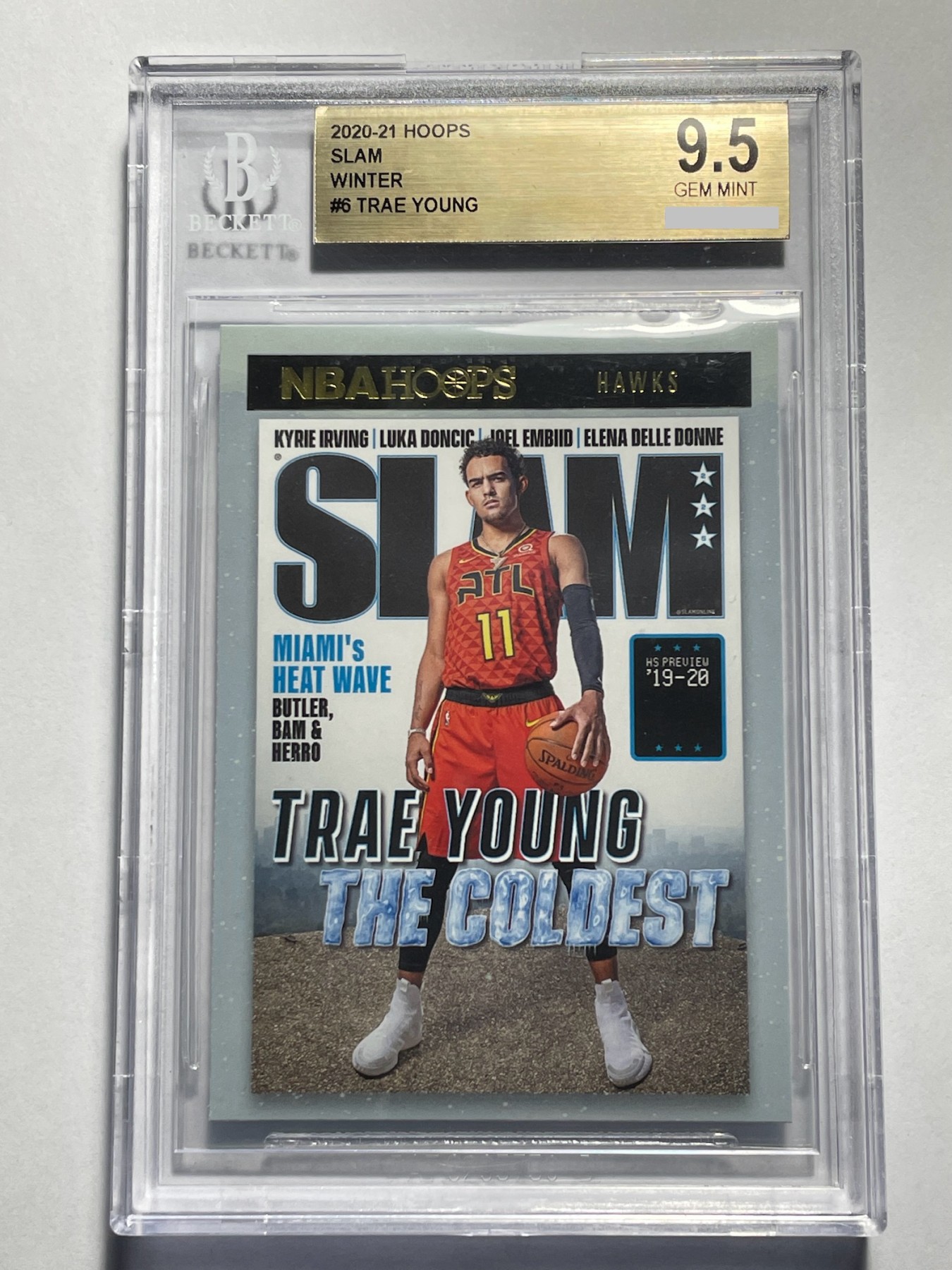 【德藏】卡牌拍卖第10期 ~喜迎2024年·荟萃场~【无每件最低收费！！！】 NBA 2020-21 PANINI HOOPS 老鹰 特雷·杨 金字杂志特卡 BGS 9.5