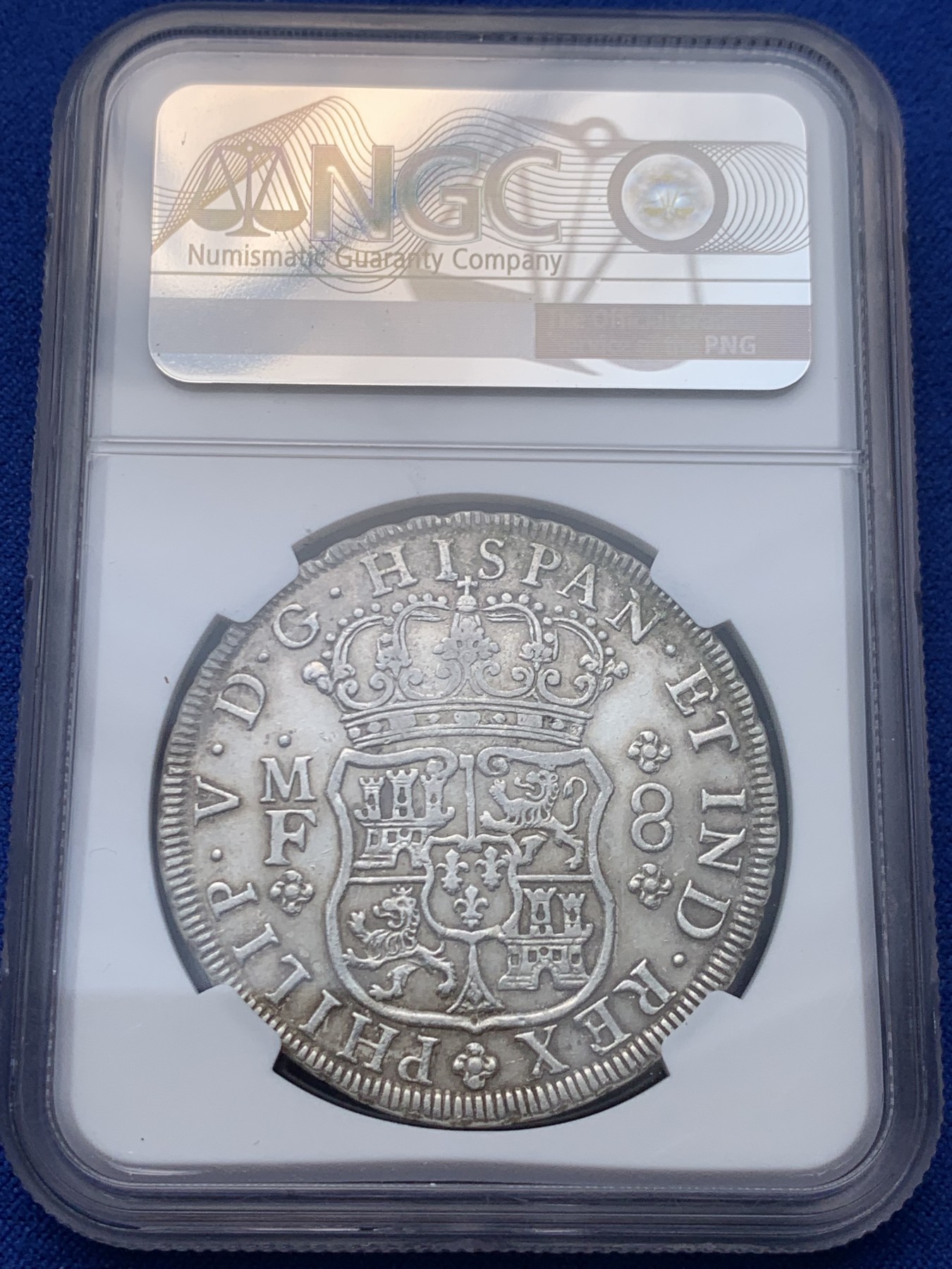 《竞宝斋》圣诞专辑  第二场  第228场 定制纪念章相赠 (全场顺丰包邮) NGC AUD 墨西哥 1736MO MF 地球双柱8R大银币 早期费五版本 难得状态