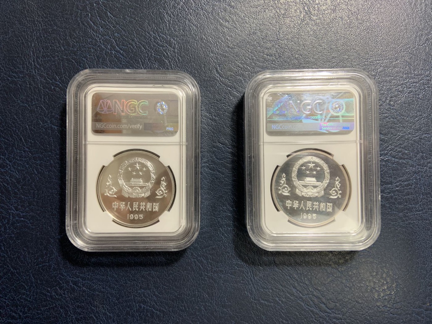 收藏联盟Quantum Auction 第313期拍卖  中国1995年10元抗战胜利五十周年纪念精制银币 NGC PF69&68 UC