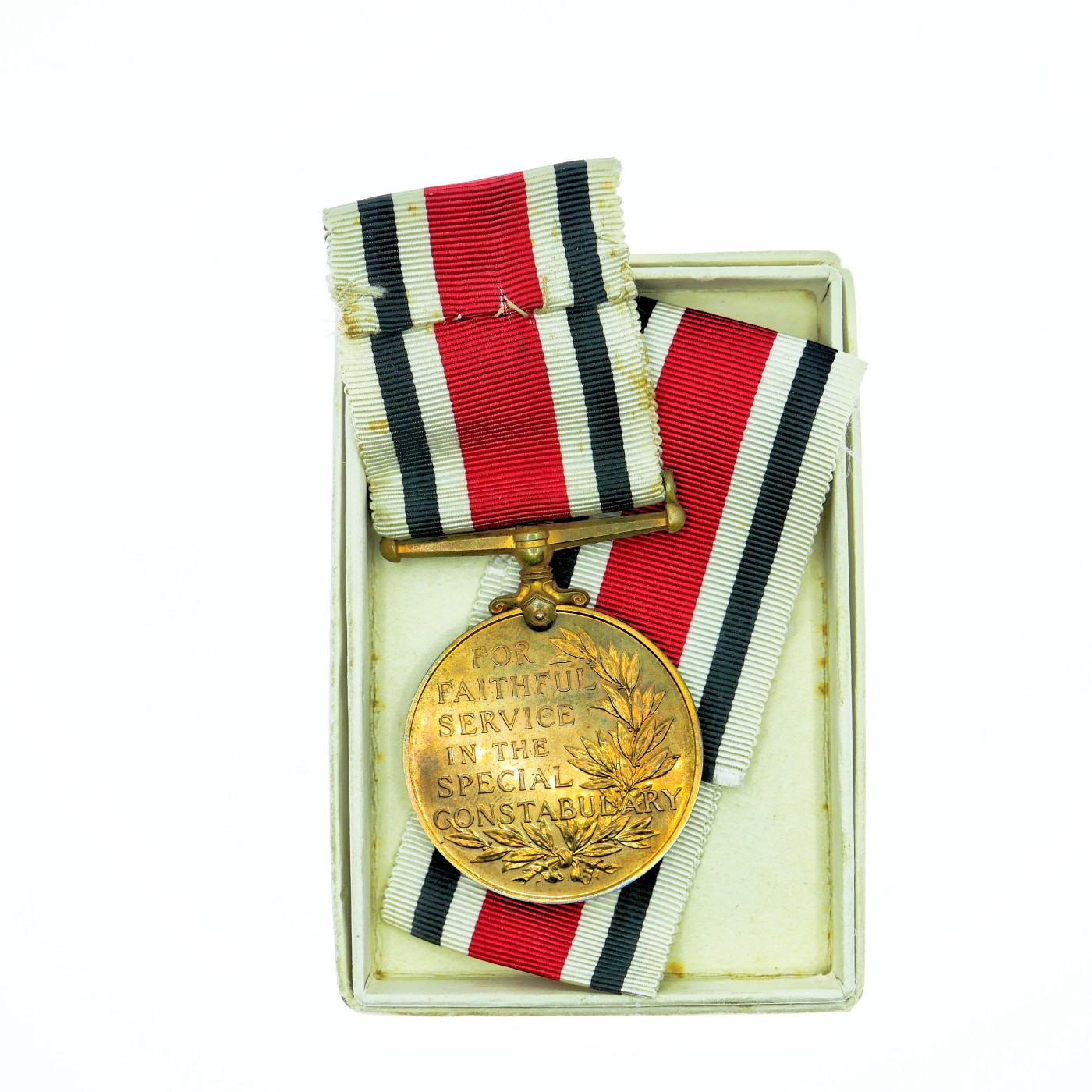 勋章奖章交易所12月30日拍卖 英国志愿警员长期服役奖章，乔治六世原盒