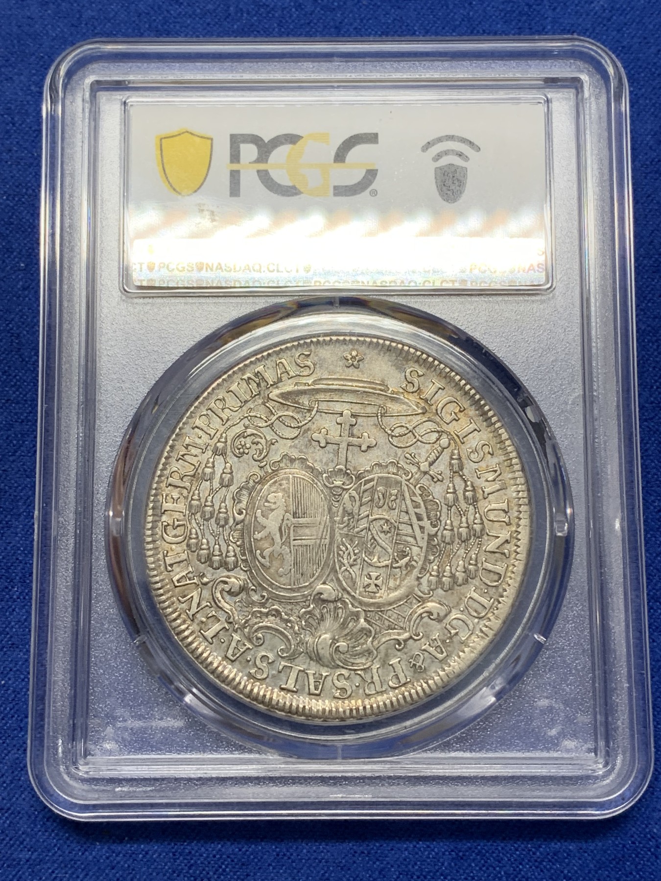 《竞宝斋》圣诞专辑  第二场  第228场 定制纪念章相赠 (全场顺丰包邮) PCGS AU53 奥地利萨尔兹堡 1759年泰勒大银币第3名