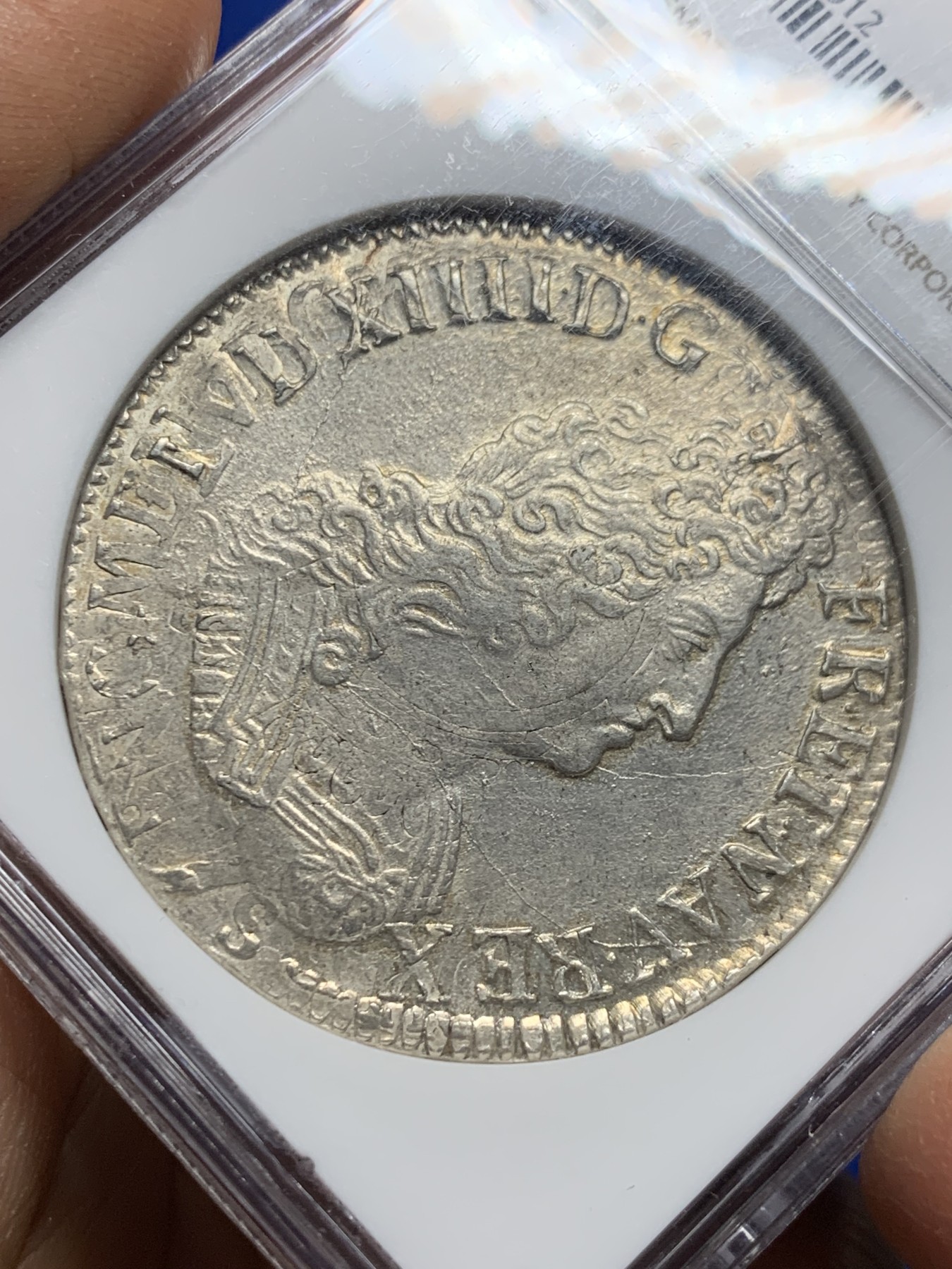 《竞宝斋》圣诞专辑  第二场  第228场 定制纪念章相赠 (全场顺丰包邮) NGC-MS58 法国 1704年 巴黎厂 珍稀度R2等级 路易十四 埃居大银币