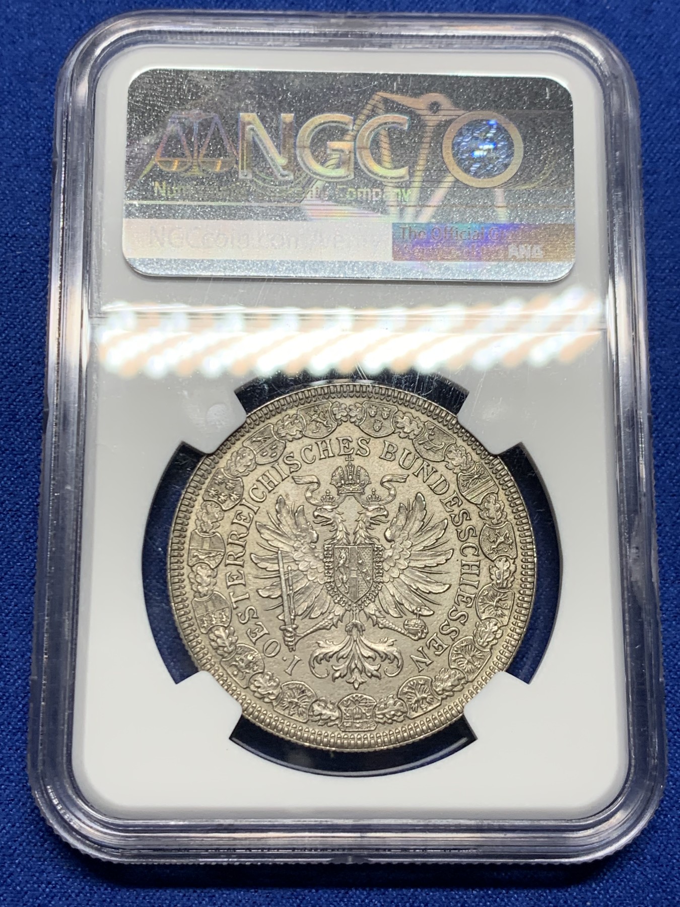 《竞宝斋》圣诞专辑  第二场  第228场 定制纪念章相赠 (全场顺丰包邮) NGC-MS65 奥地利 1880 射击节泰勒/2弗洛林 浮雕生动 构图精妙 安东 沙夫 经典设计 NGC亚军分 首拍品种