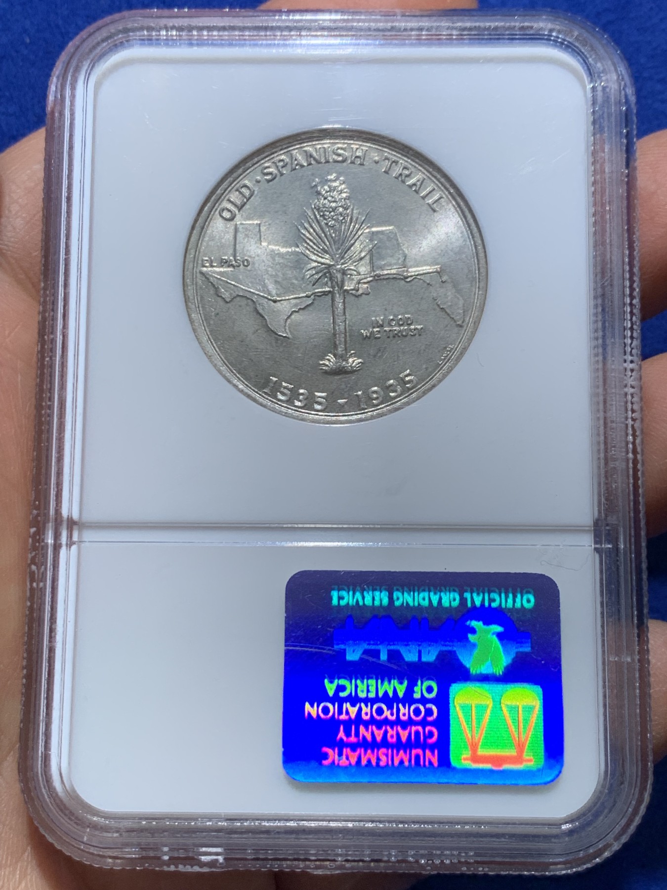 《竞宝斋》圣诞专辑  第二场  第228场 定制纪念章相赠 (全场顺丰包邮) NGC-MS66 美国 1935年 西班牙小道 半美元纪念币 半美元纪念币中的难点 老盒高分 收藏一步到位