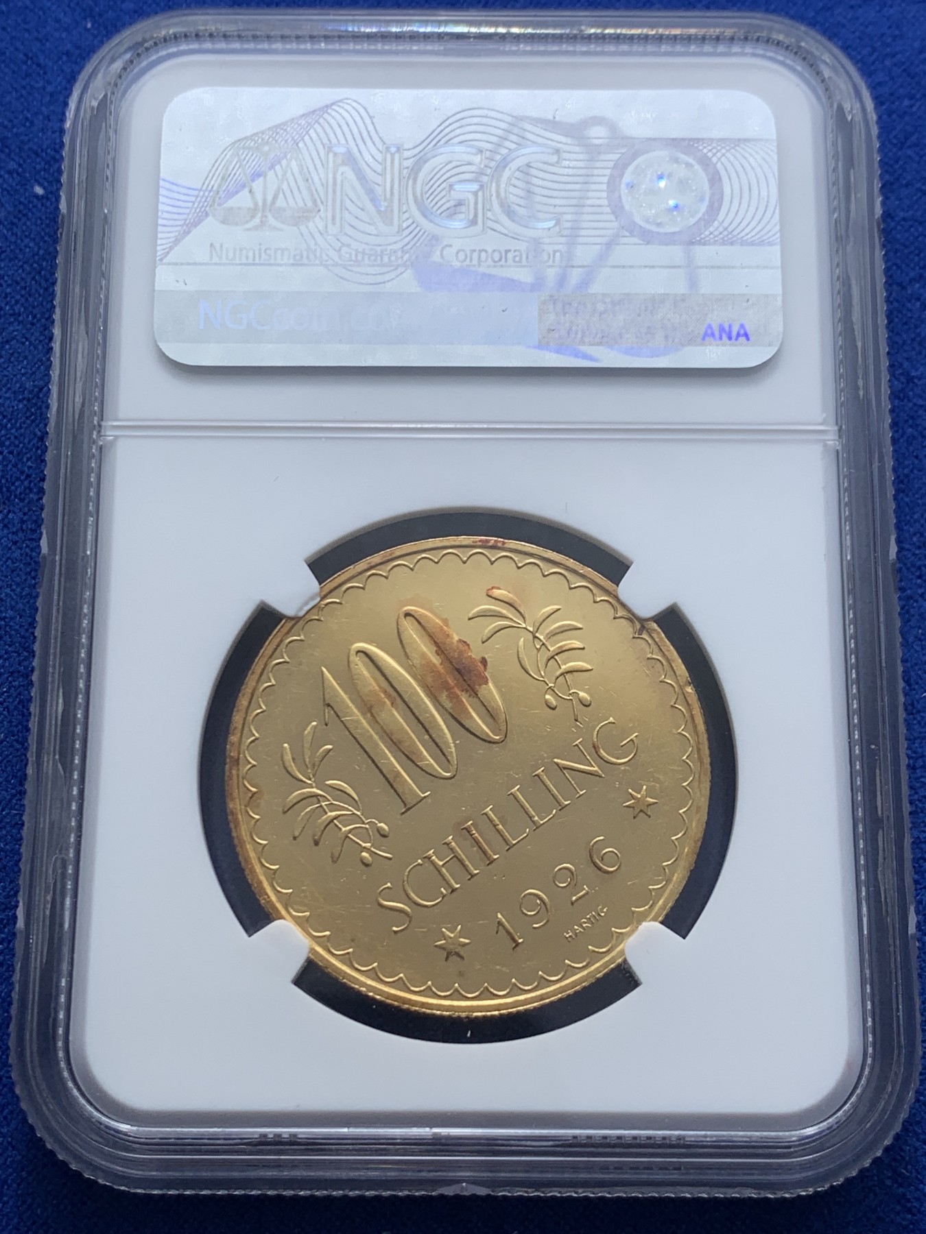 《竞宝斋》圣诞专辑  第二场  第228场 定制纪念章相赠 (全场顺丰包邮) NGC PL61 1926年奥地利100先令金币 类镜面 23.525克 900金 直径33MM