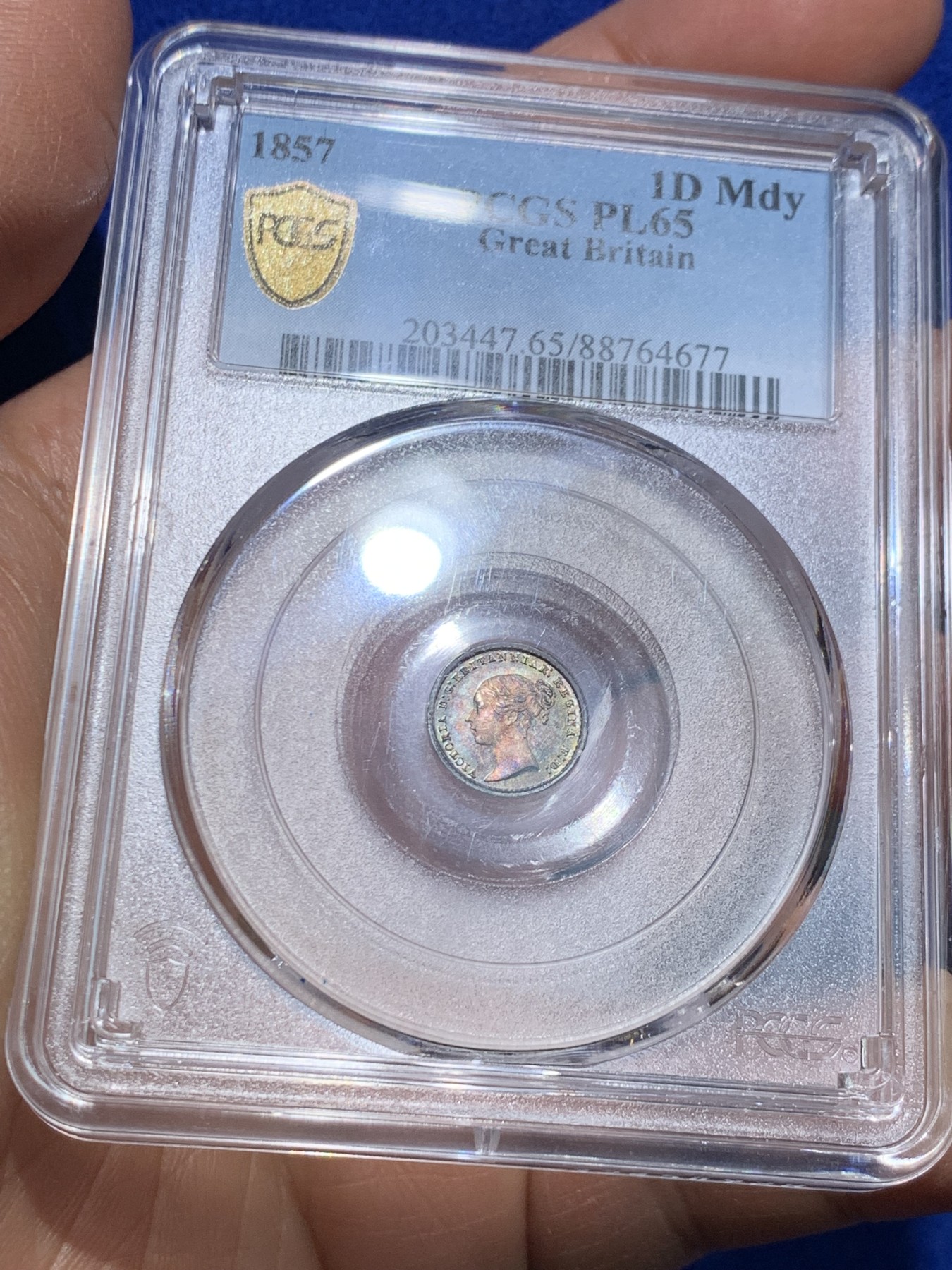 《竞宝斋》圣诞专辑  第二场  第228场 定制纪念章相赠 (全场顺丰包邮) 4枚一组 PCGS PL63-67 英国1857小维早期濯足币，1D+2D+3D+4D面值，顶级分数PL状态，附送原盒传承有序