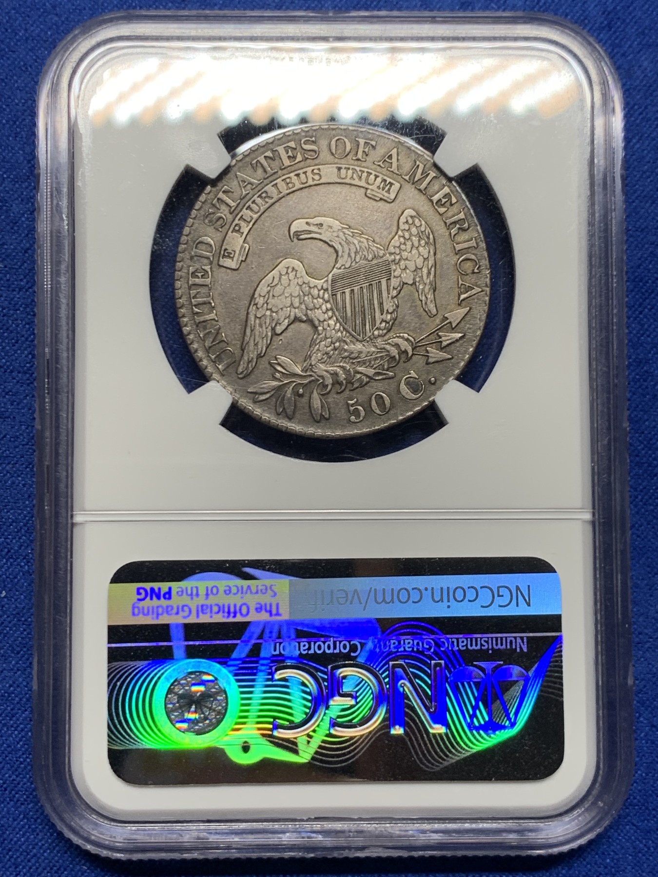 《竞宝斋》圣诞专辑  第二场  第228场 定制纪念章相赠 (全场顺丰包邮) NGC AUD 美国1828年美利坚女人大波浪半美元银币 极少见品种 底板佳 细节好 未见清洗